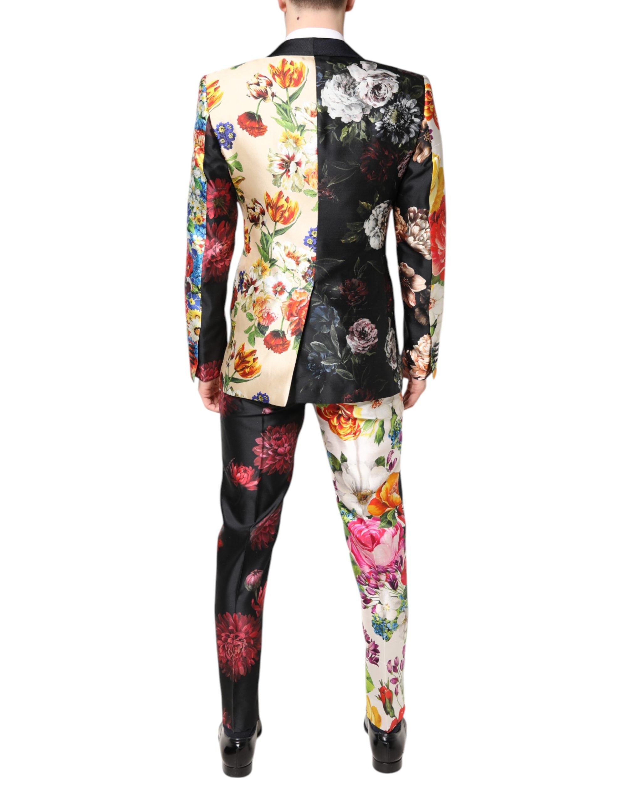 Multicolor Floral SICILIA Silk 3 Piece Suit - ventzia
