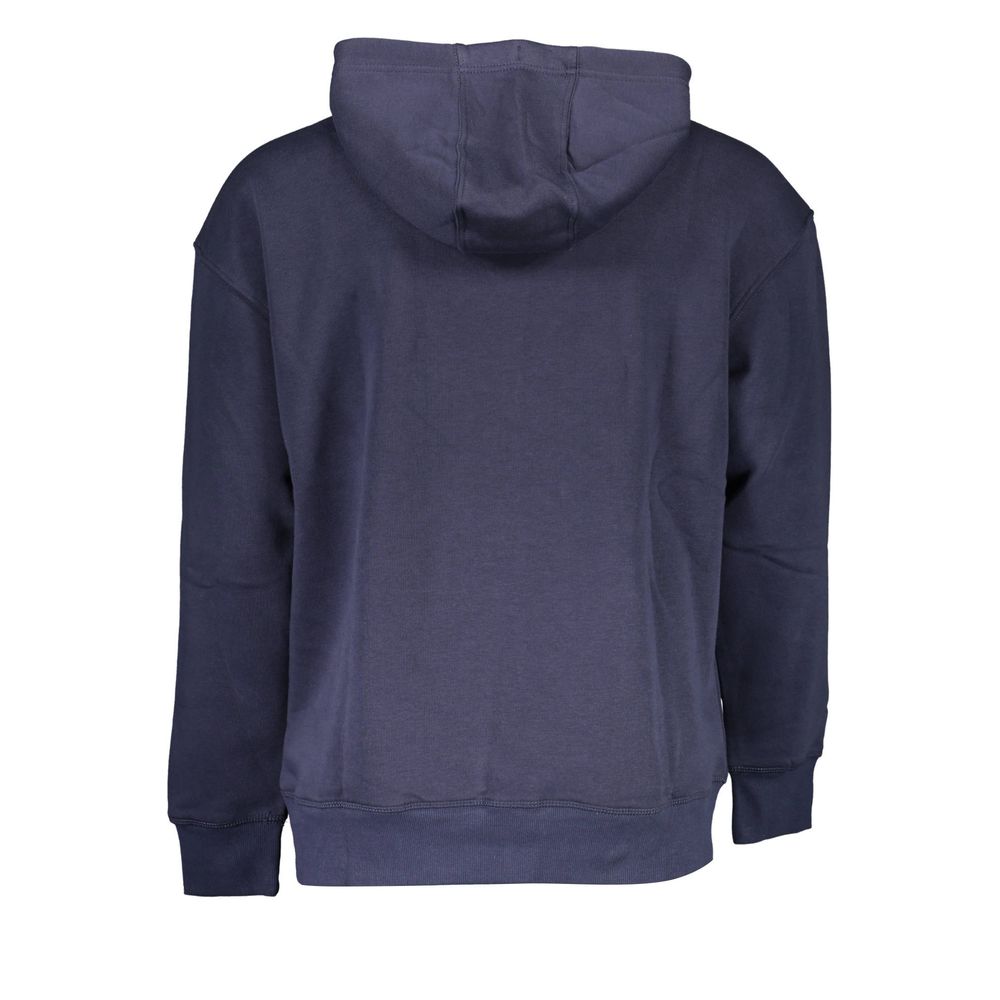 Blue Cotton Men's Sweatshirt Hoodie - ventzia
