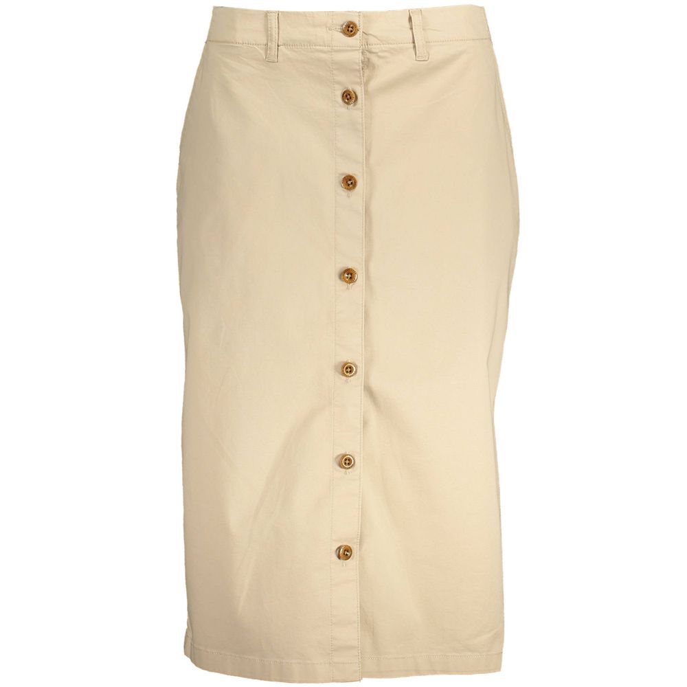 Beige Cotton Women Skirt - ventzia