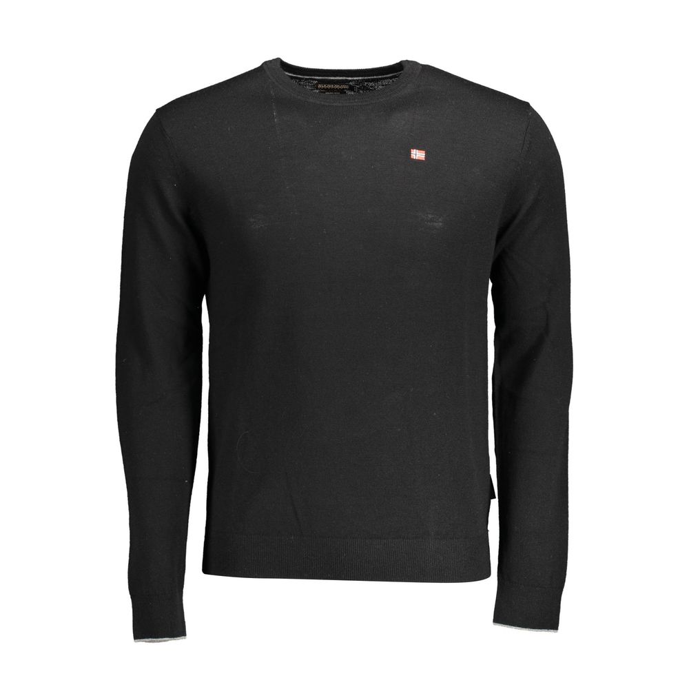 Black Wool Mens Sweater - ventzia