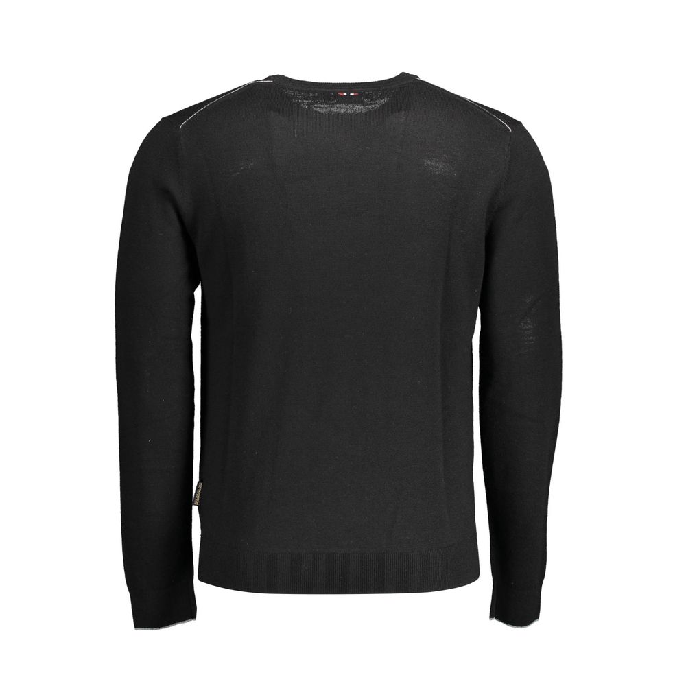 Black Wool Mens Sweater - ventzia