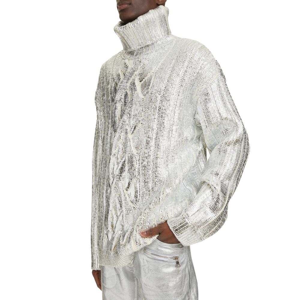 Brown Wool Men Turtleneck Sweater - ventzia