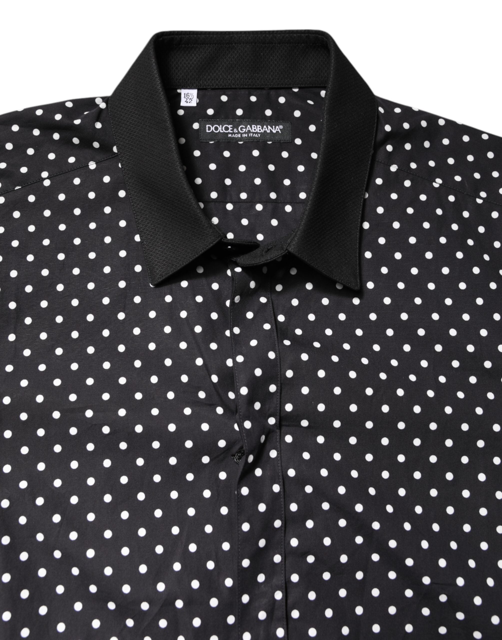 Black Polka Dot Cotton Formal Dress Shirt - ventzia