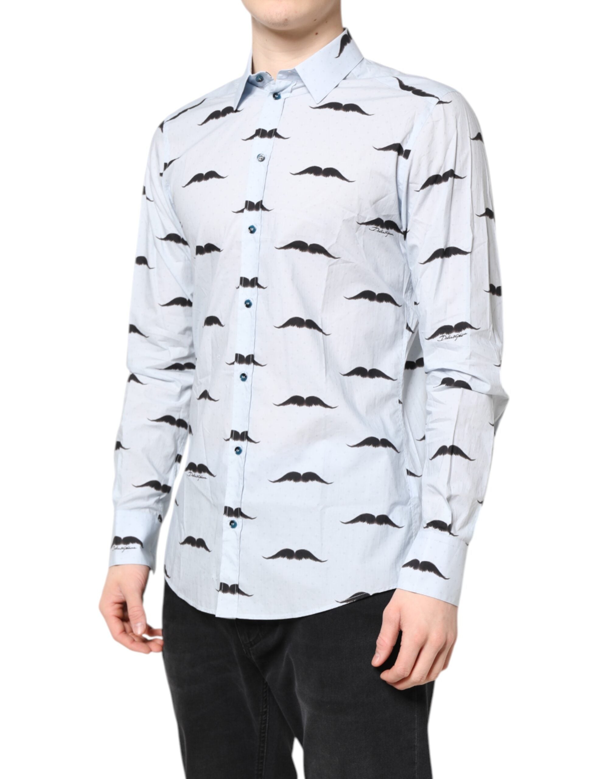 Light Blue Cotton MARTINI Formal Dress Shirt - ventzia