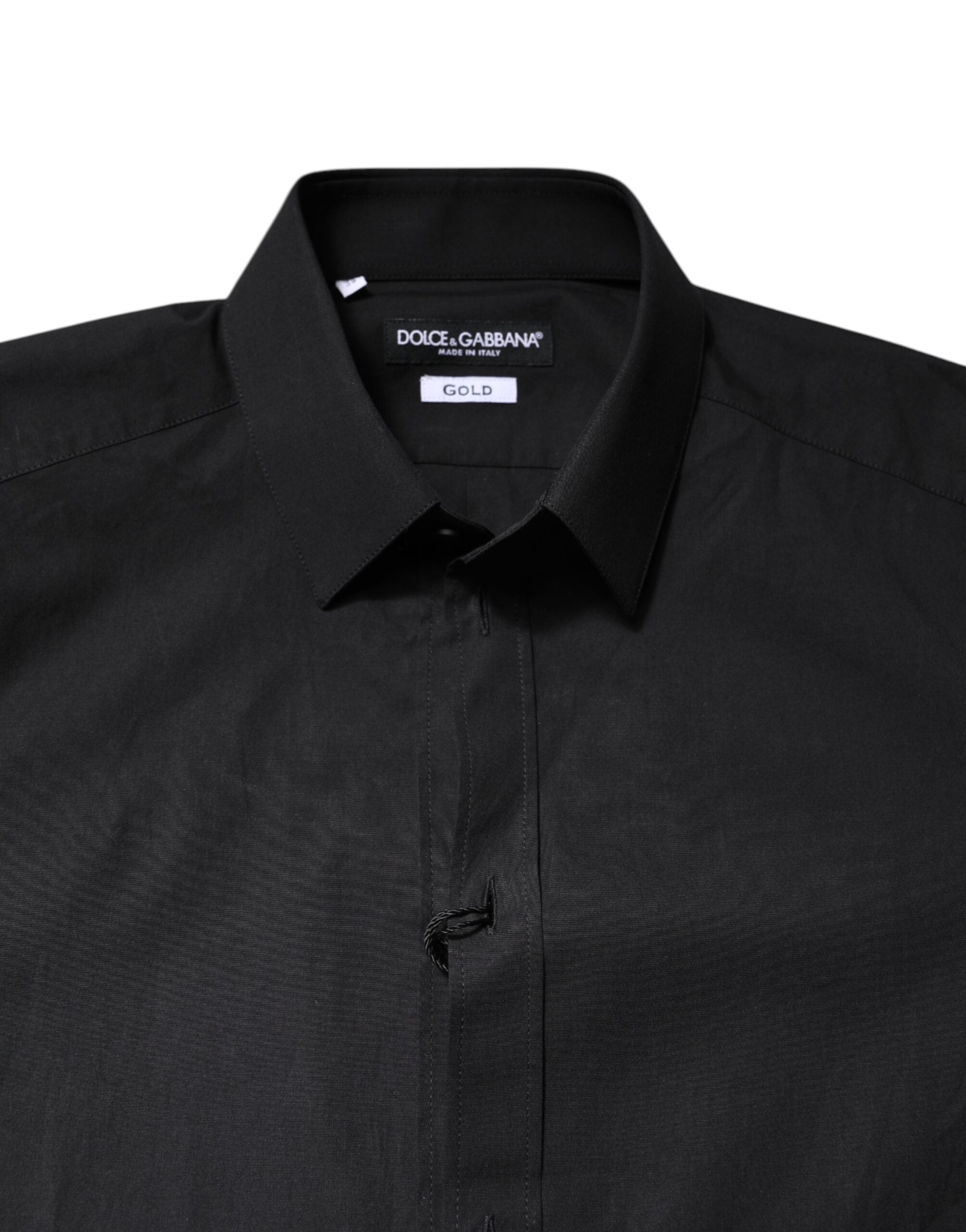 Black GOLD Cotton Dress Formal Shirt - ventzia