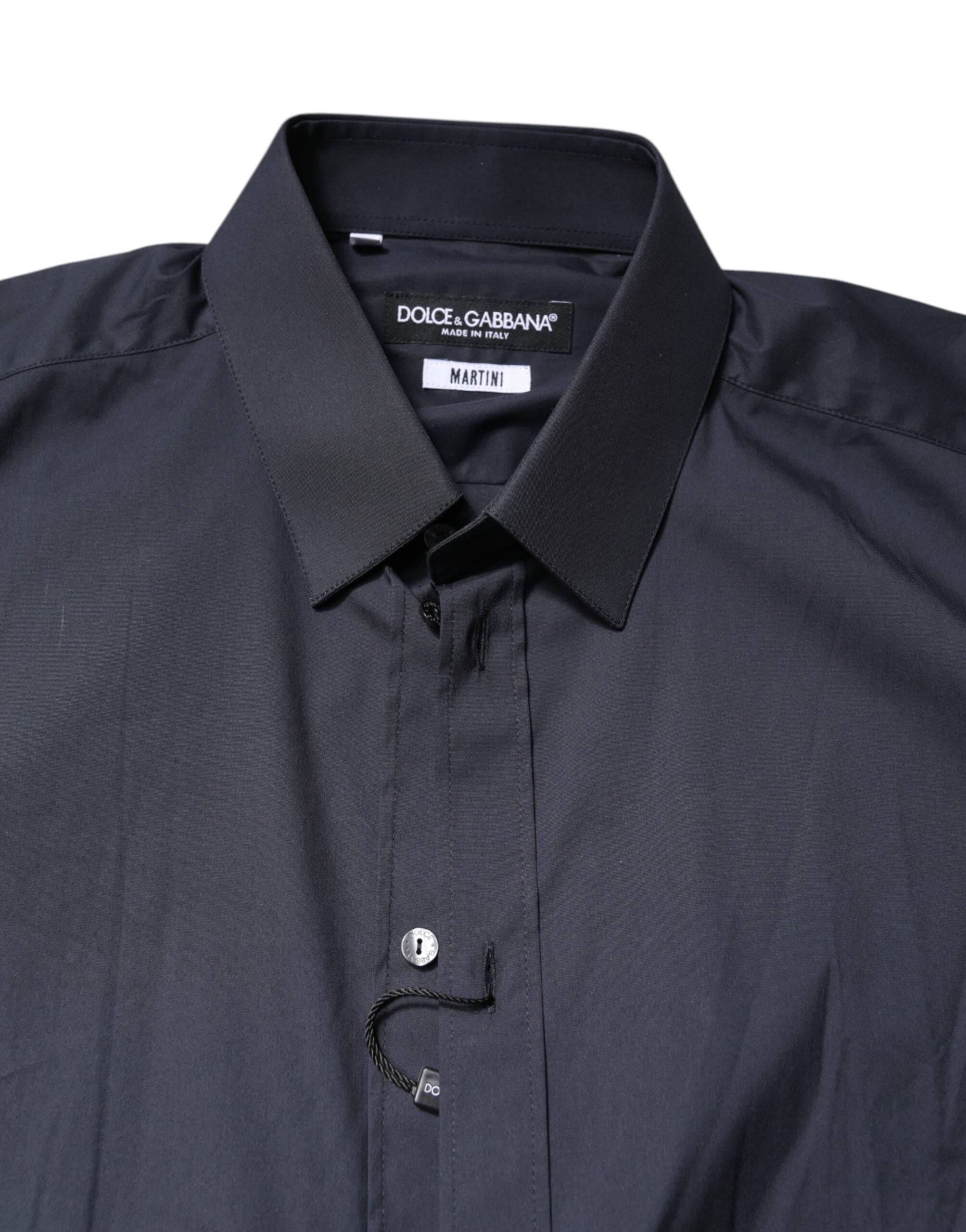 Dark Blue MARTINI Cotton Dress Formal Shirt - ventzia