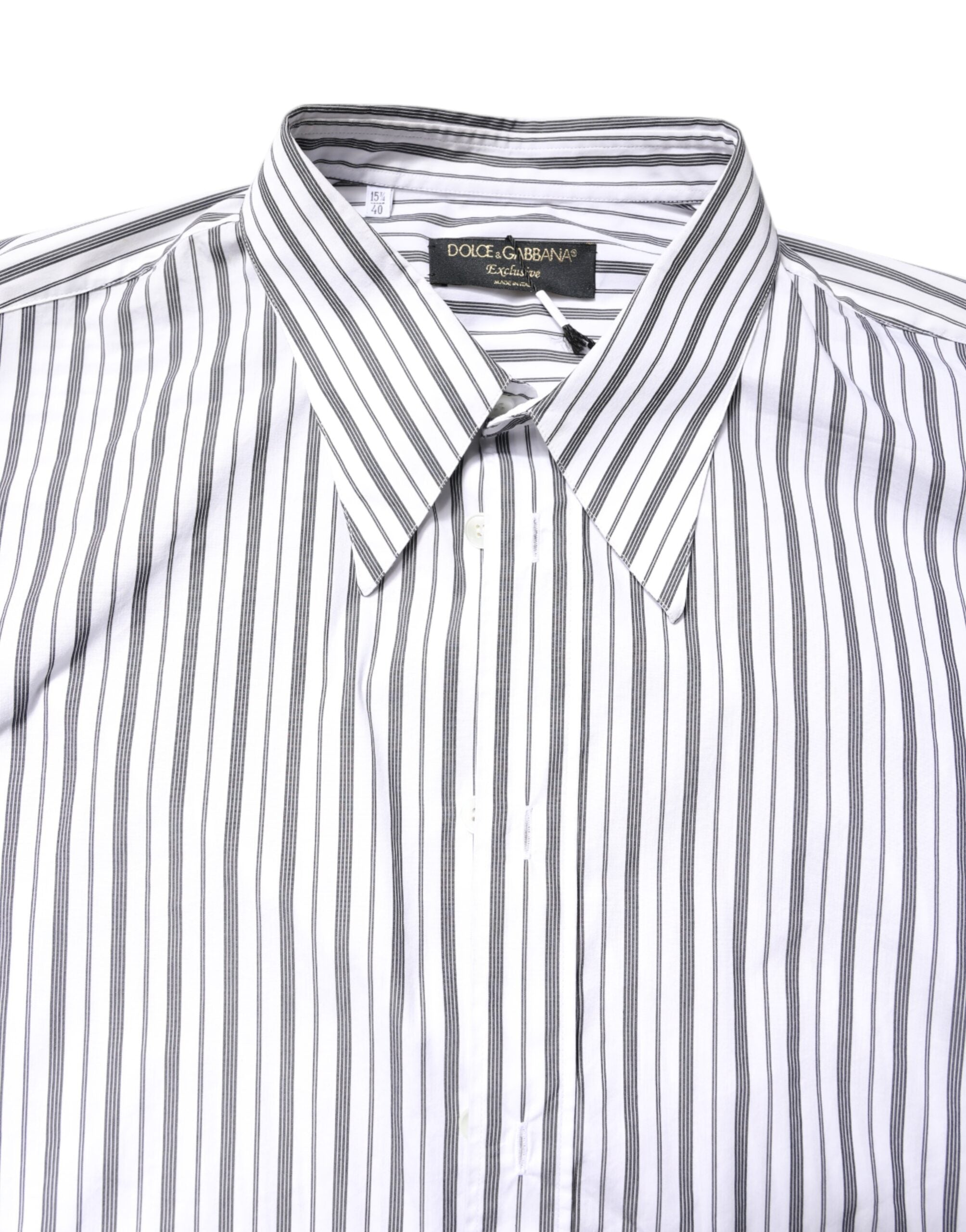 White Black Stripe Button Down Casual Shirt - ventzia
