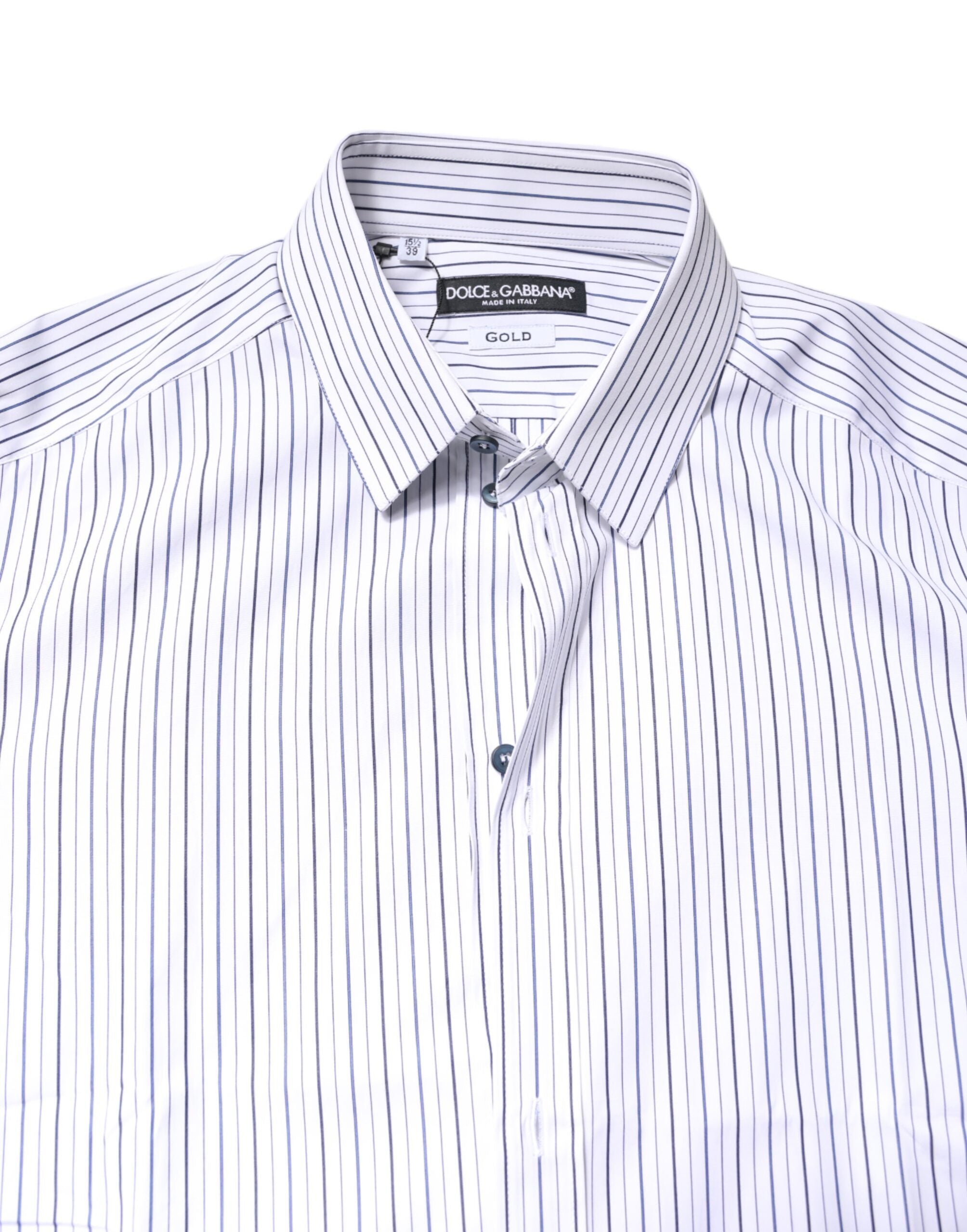White Stripes GOLD Cotton Formal Shirt - ventzia