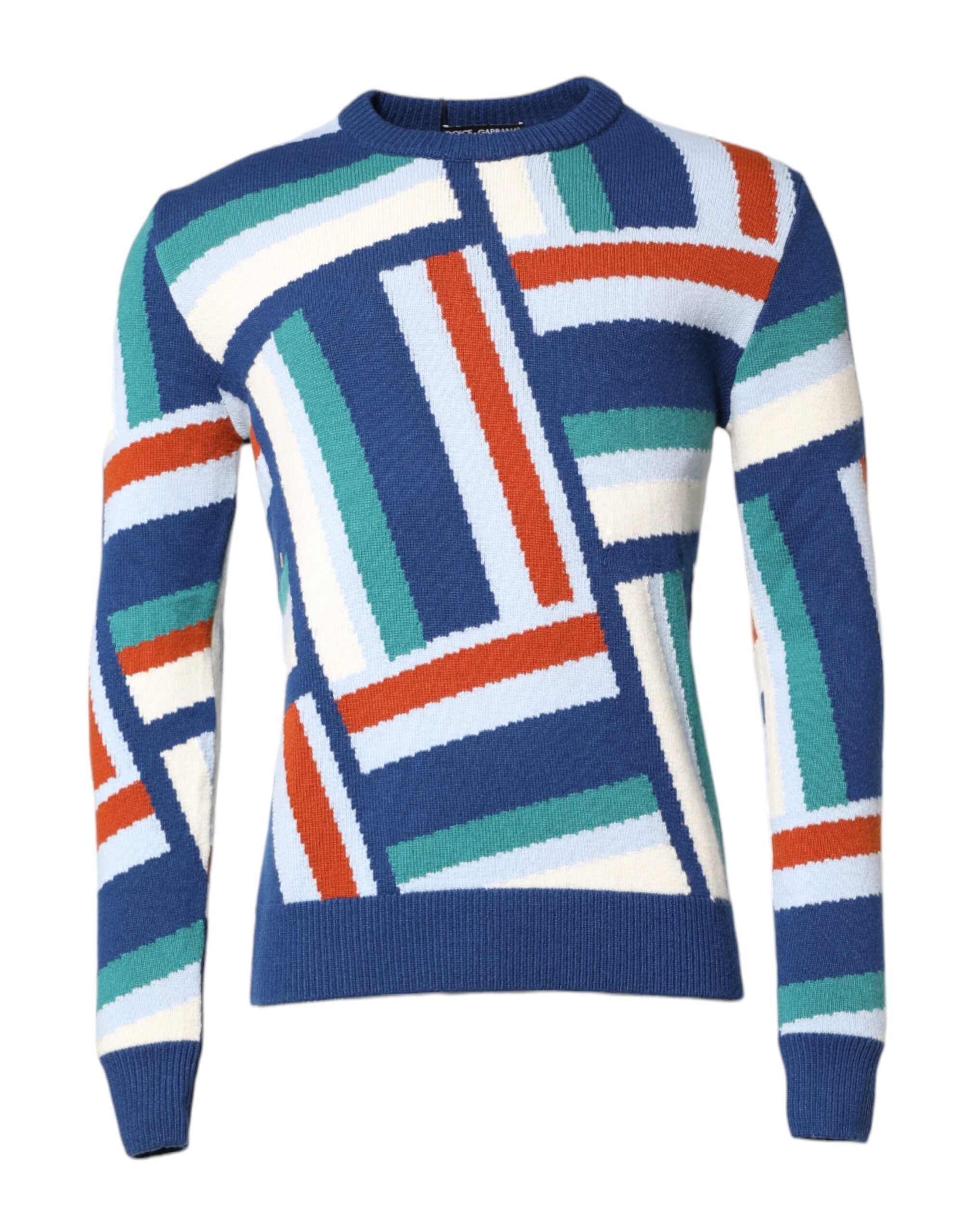 Multicolor Cashmere Knit Pullover Sweater - ventzia