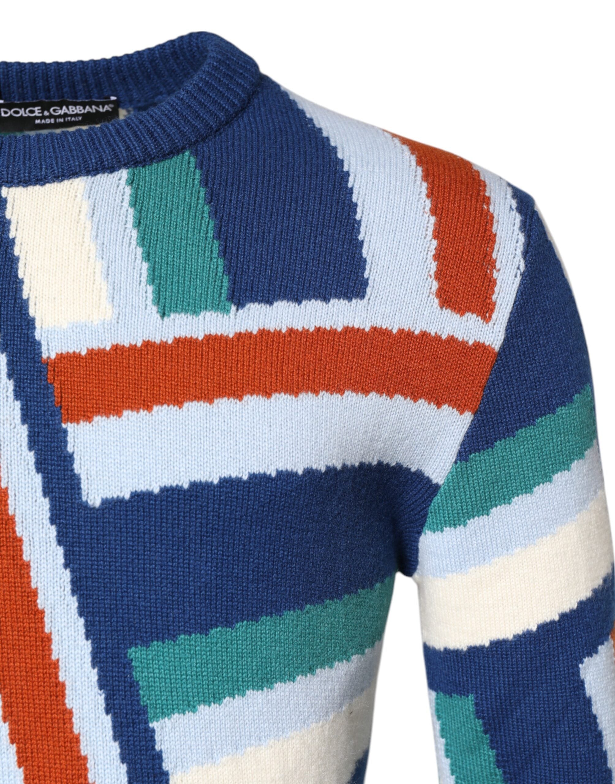 Multicolor Cashmere Knit Pullover Sweater - ventzia