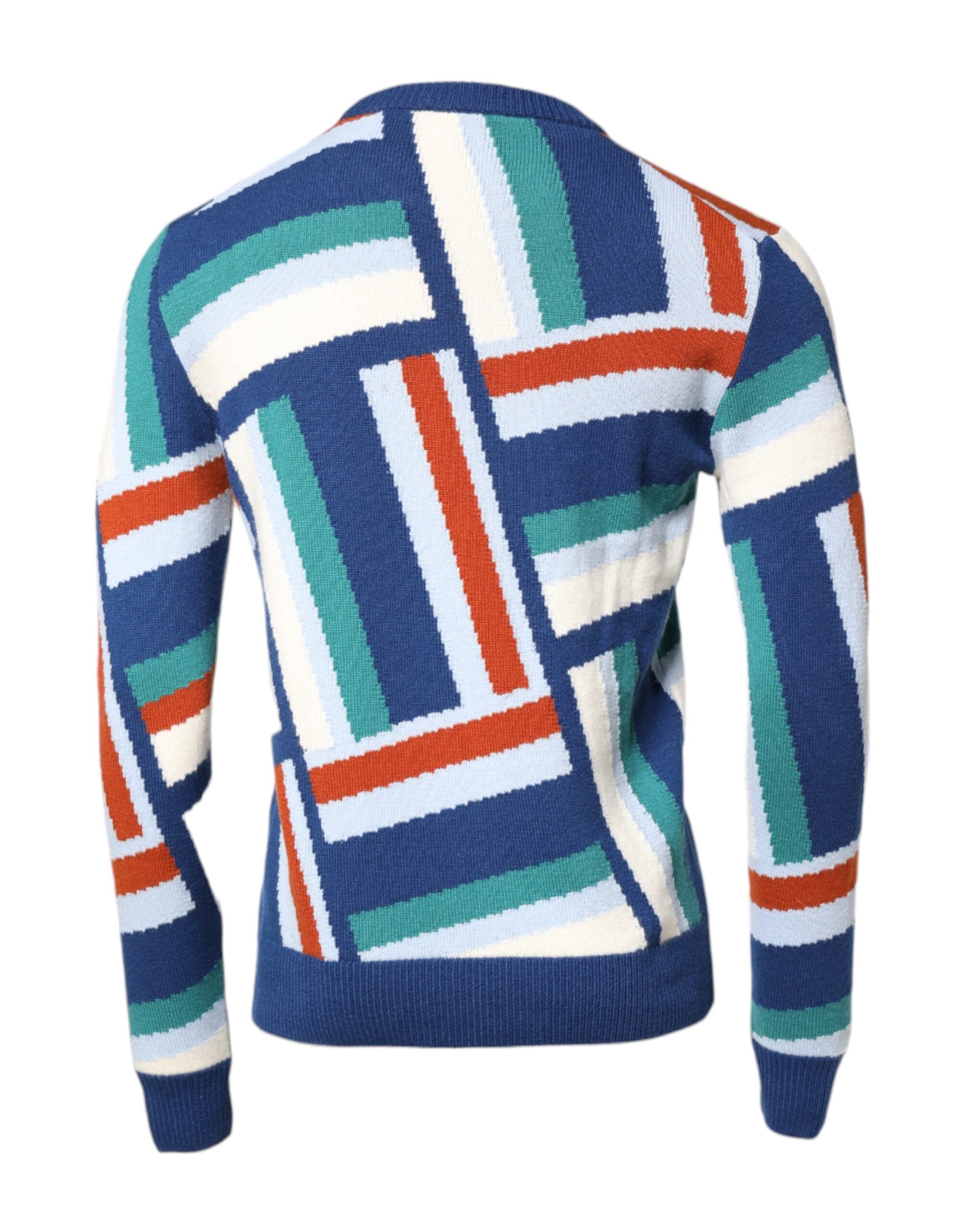 Multicolor Cashmere Knit Pullover Sweater - ventzia
