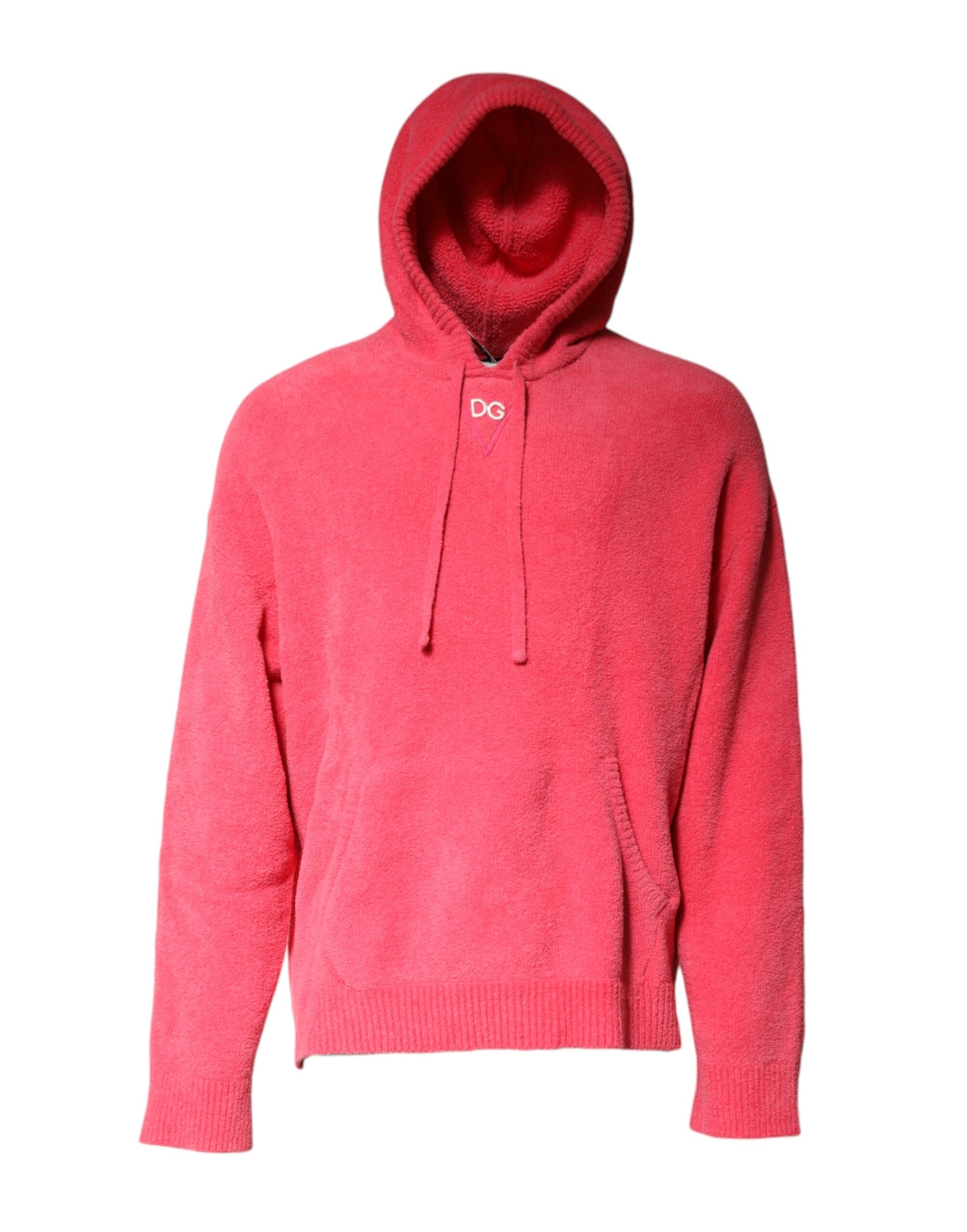 Red Cotton Knit Hooded Men Pullover Sweater - ventzia