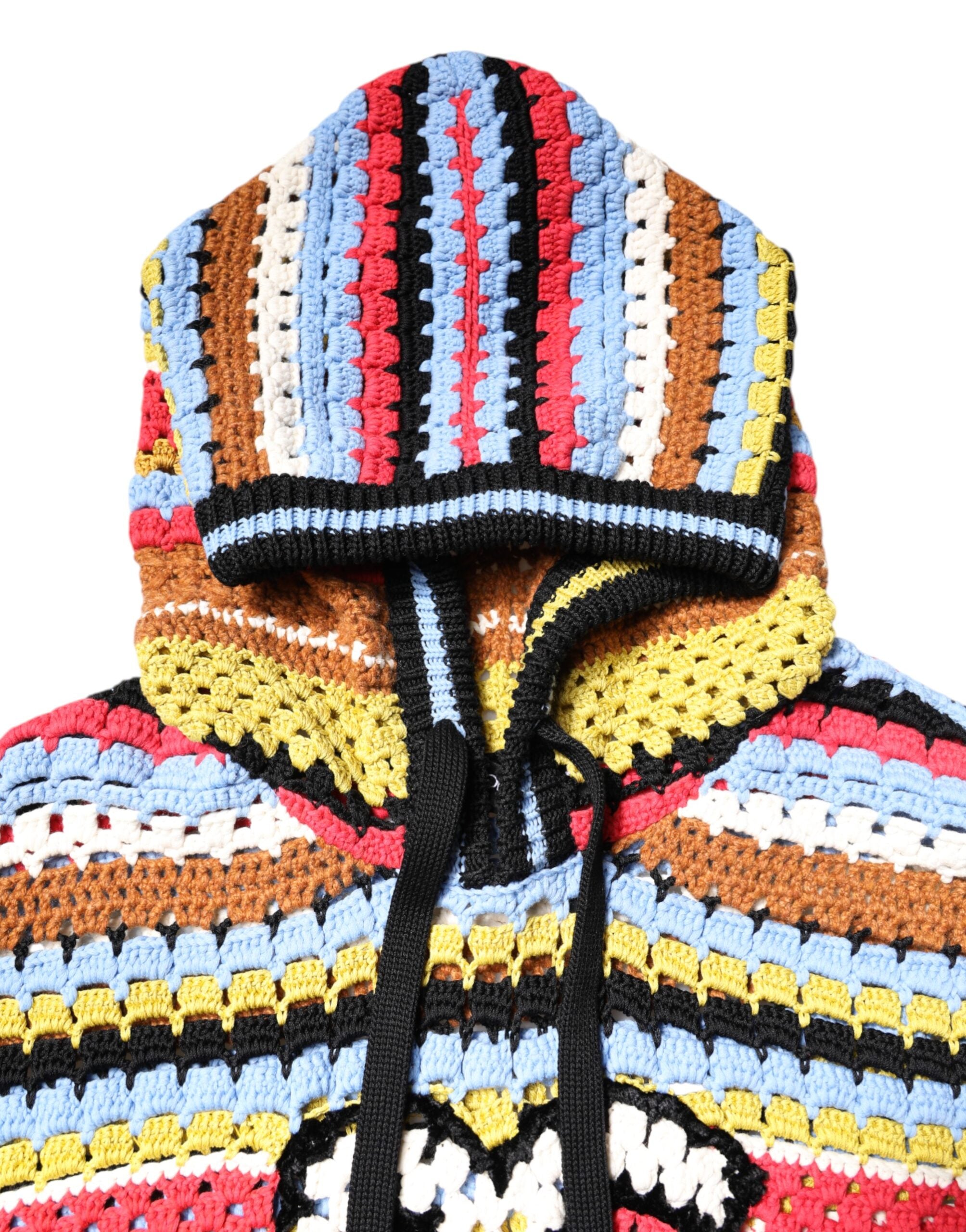 Multicolor Cotton Hooded Pullover Sweater - ventzia