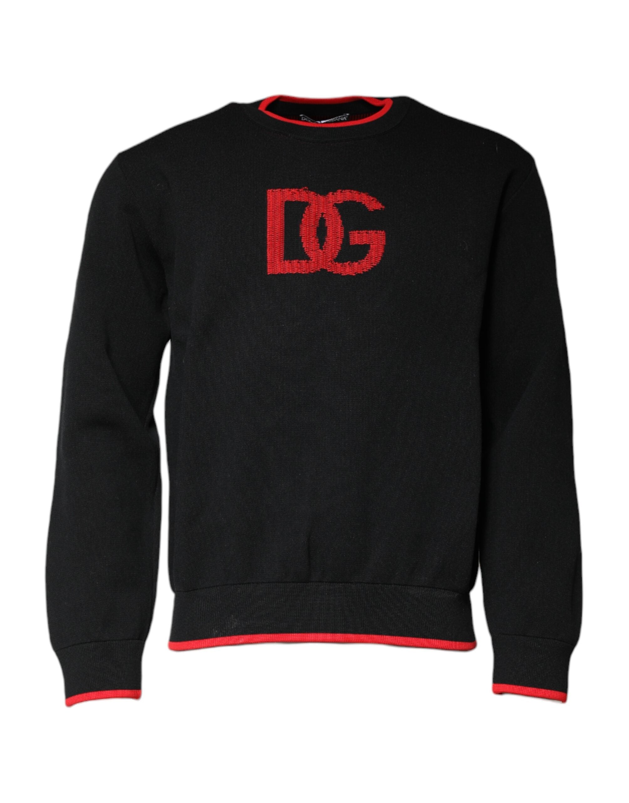 Black Nylon DGLogo Knit Men Pullover Sweater - ventzia