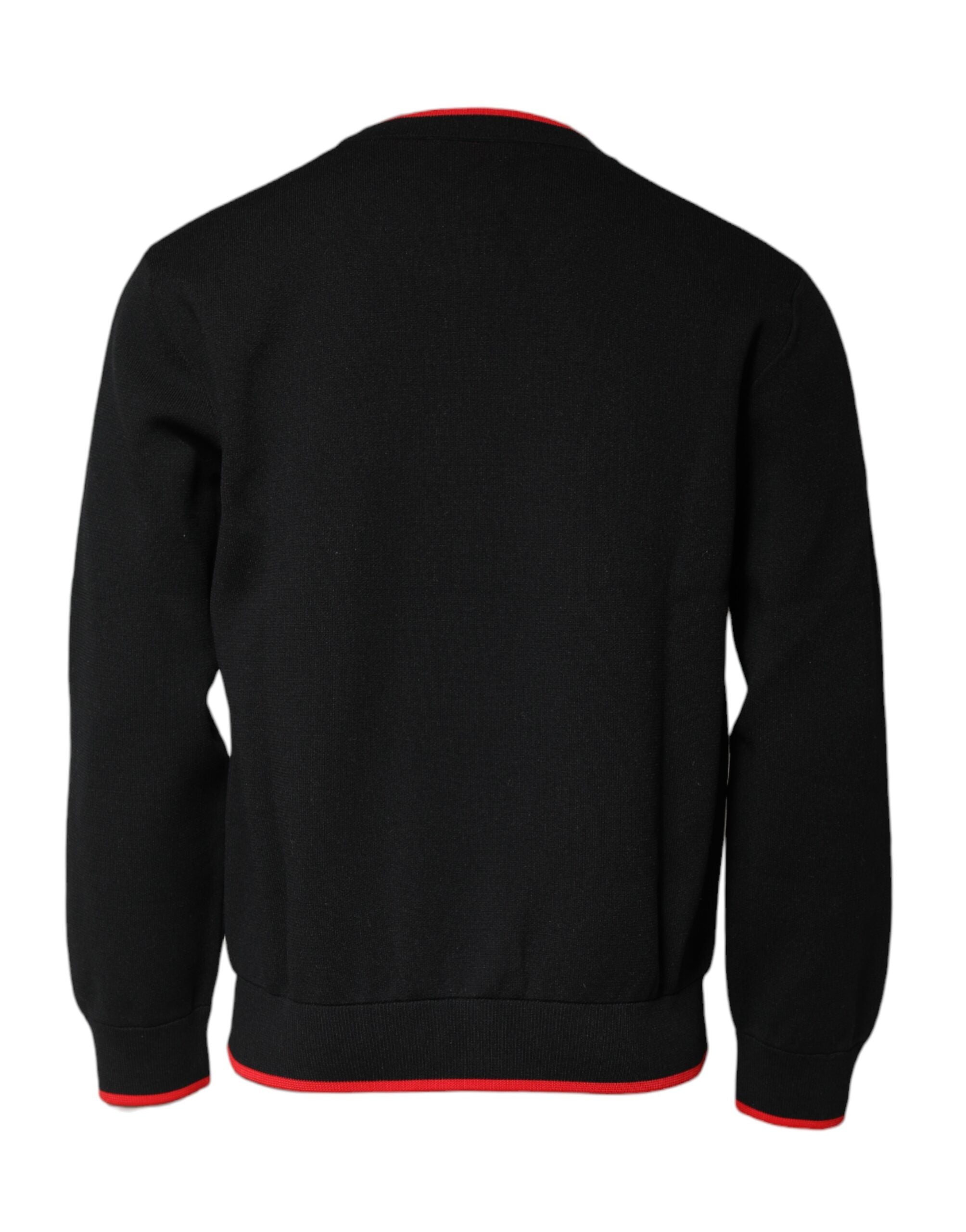Black Nylon DGLogo Knit Men Pullover Sweater - ventzia