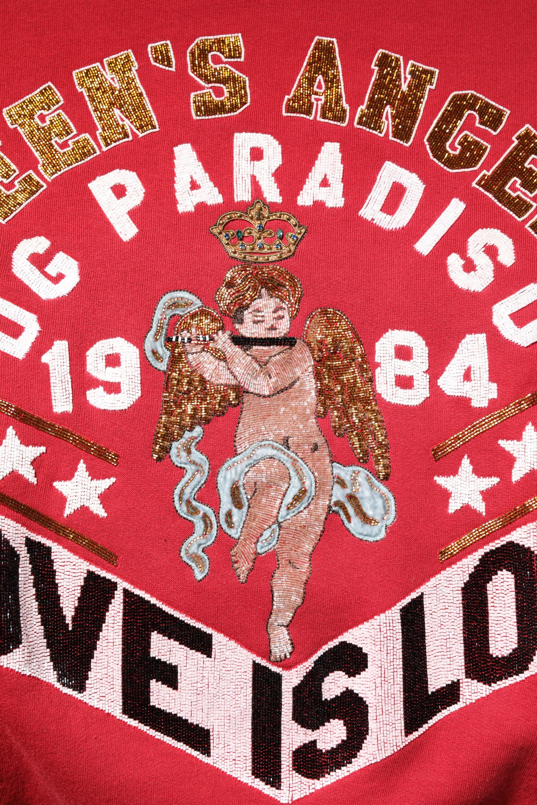 Red Sequin Knit Pullover Sweatshirt Sweater - ventzia