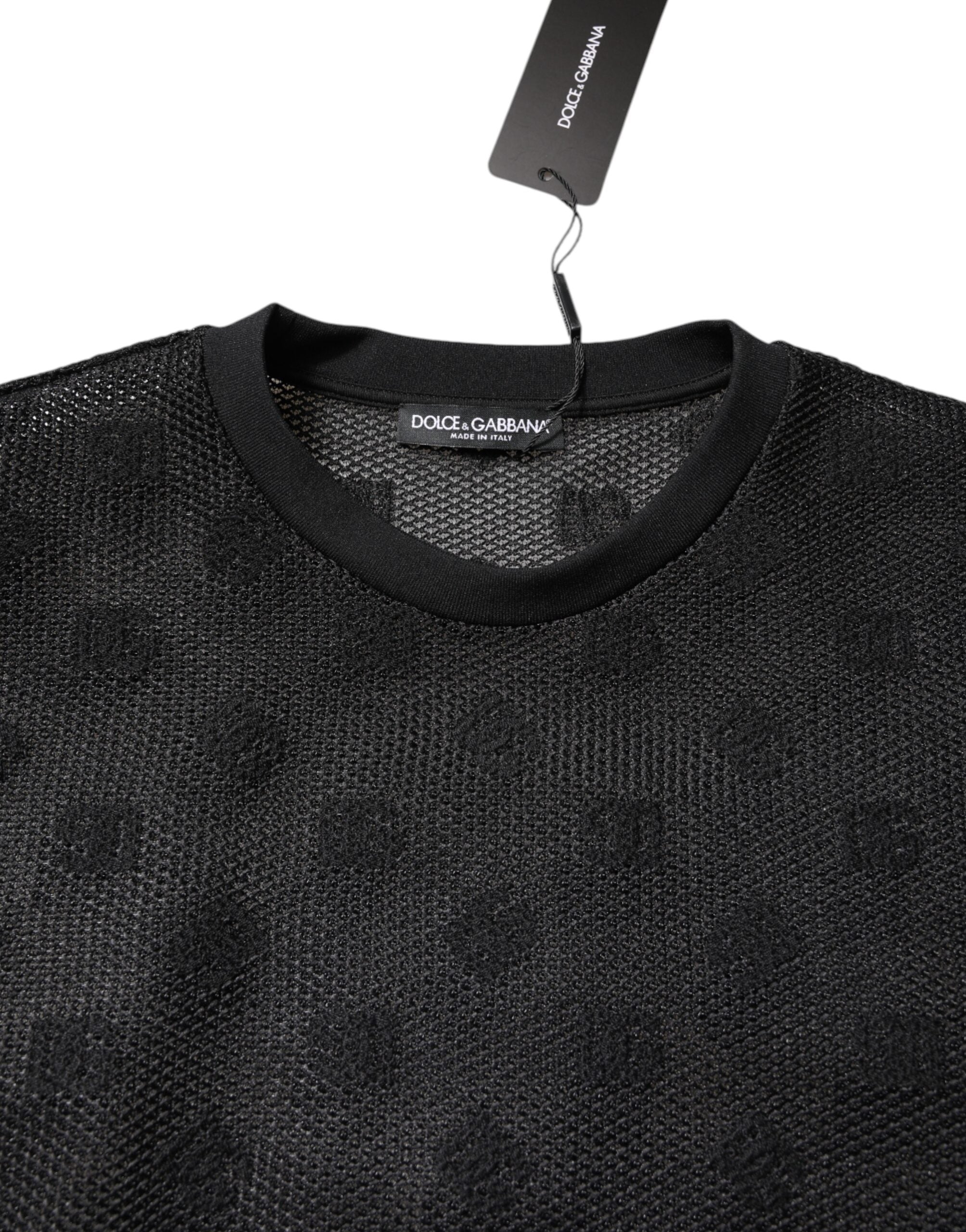 Black See Through Logo Short Sleeves T-shirt - ventzia