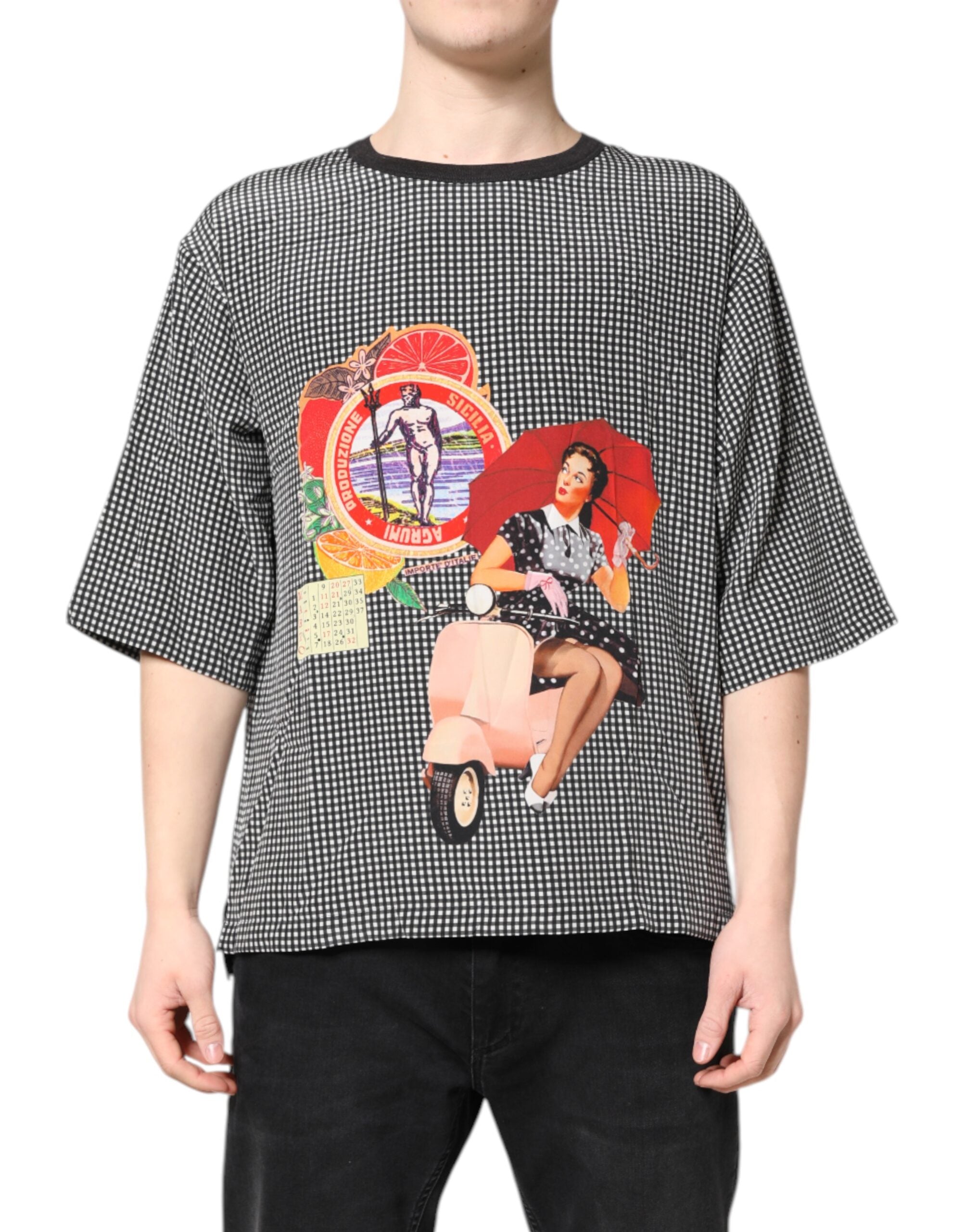 Black Graphic Print Short Sleeve T-shirt - ventzia