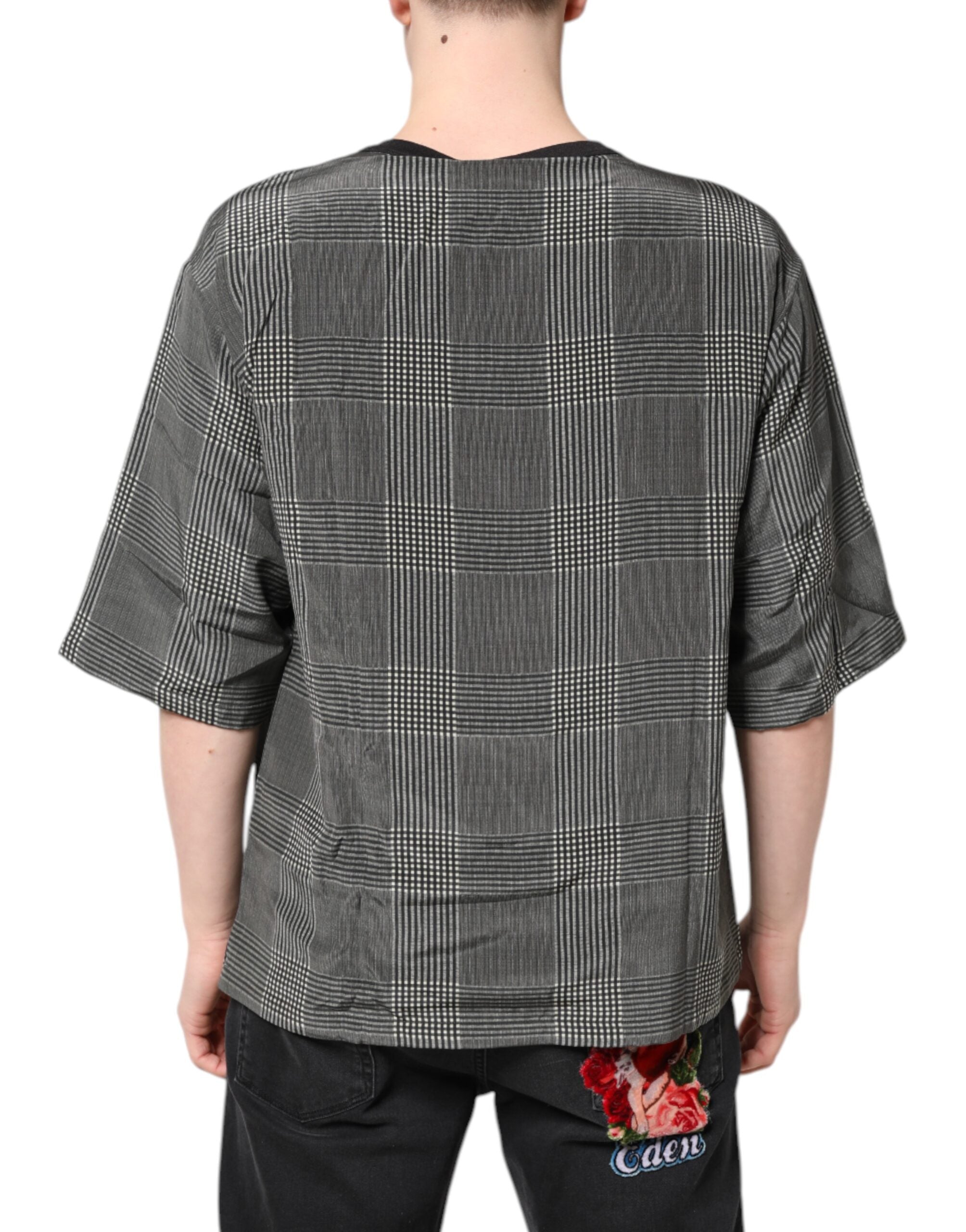 Black White Graphic Print Short Sleeve T-shirt - ventzia