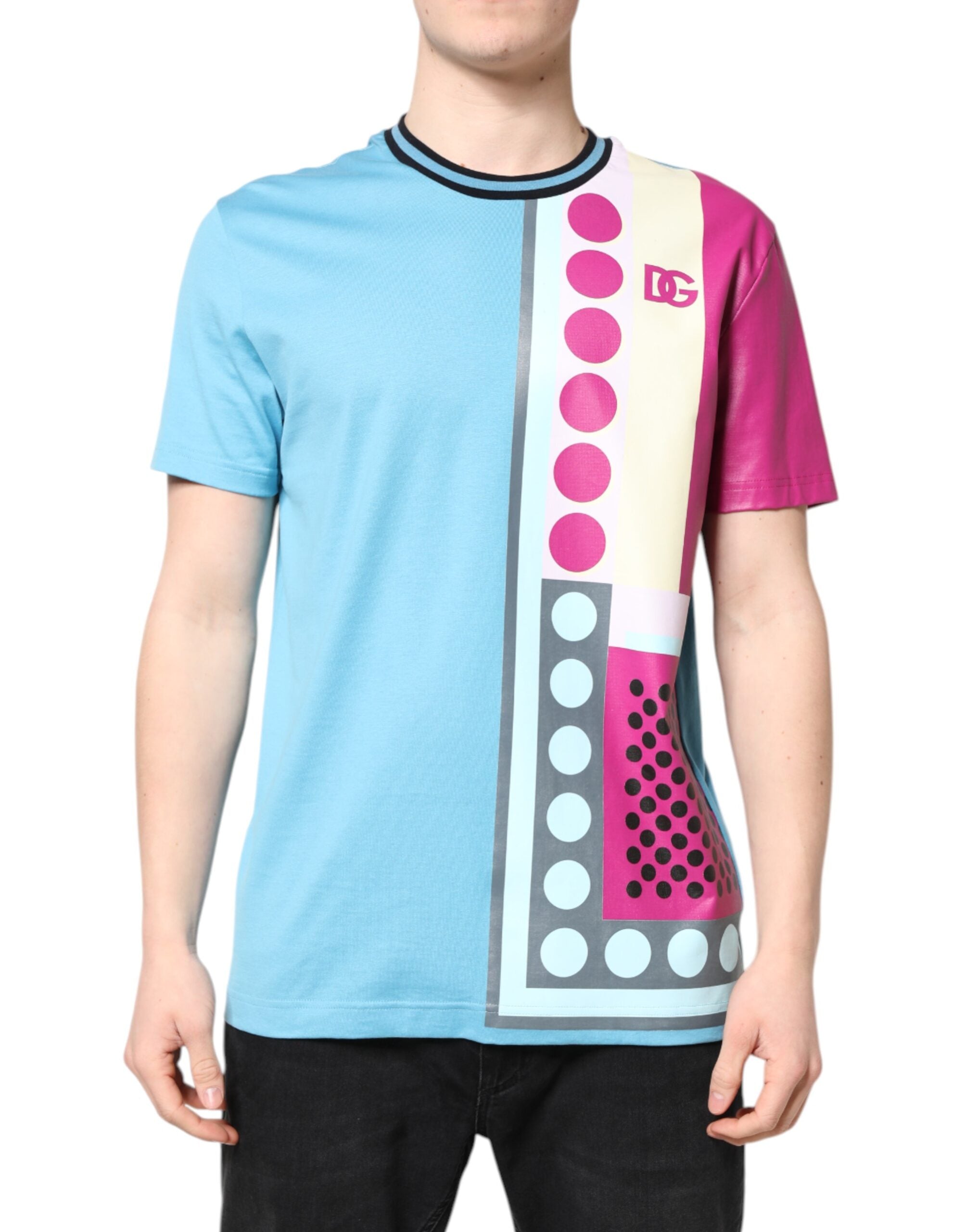 Multicolor Printed Logo Short Sleeve T-shirt - ventzia