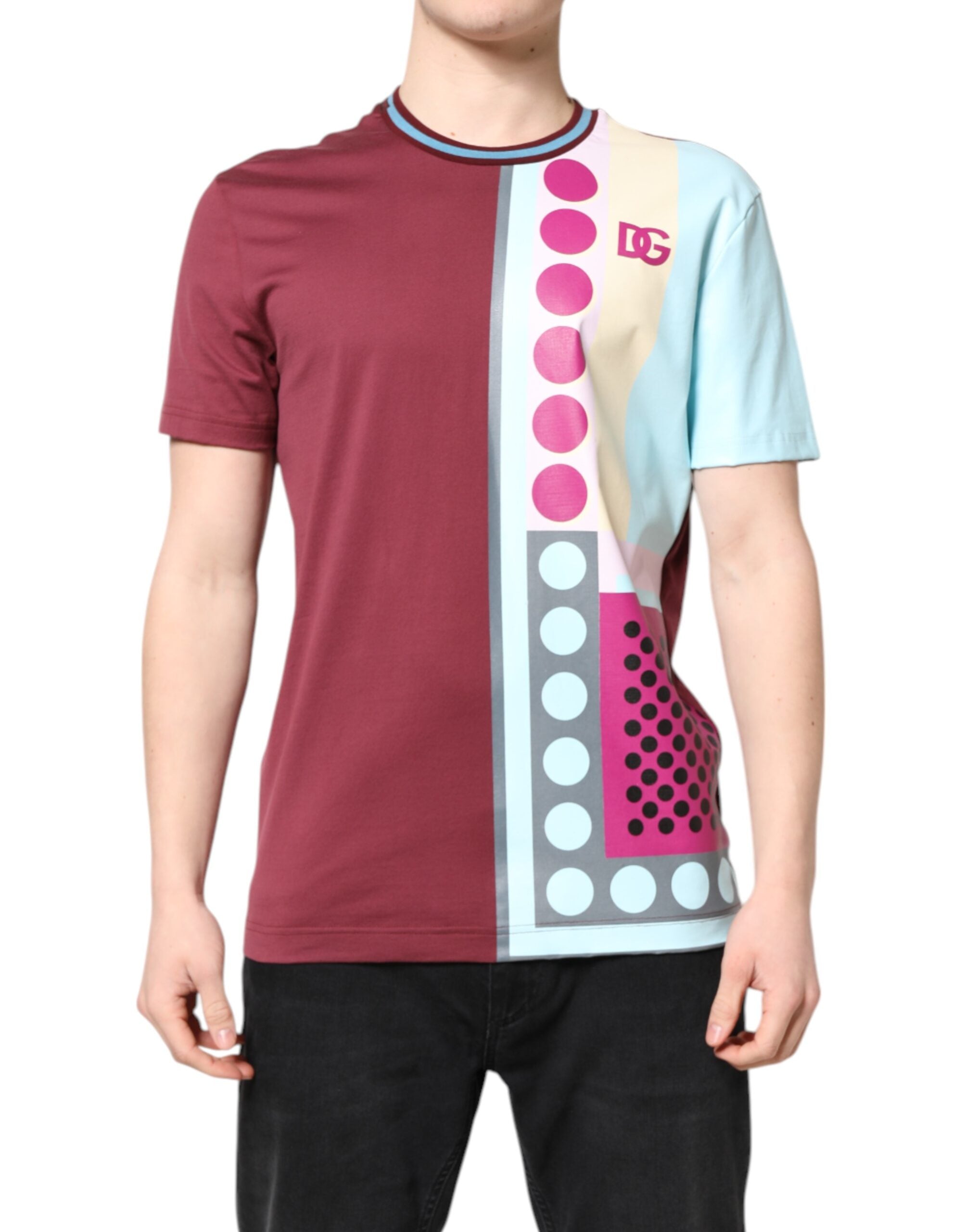 Multicolor Printed Logo Short Sleeve T-shirt - ventzia