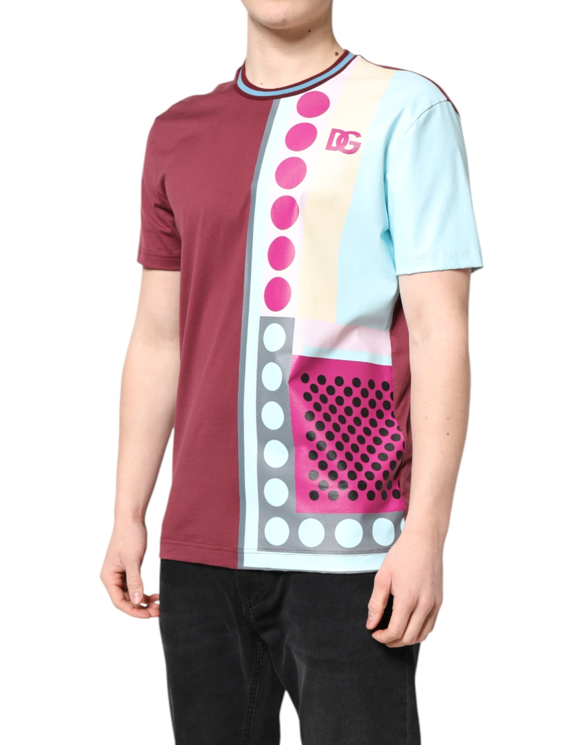 Multicolor Printed Logo Short Sleeve T-shirt - ventzia