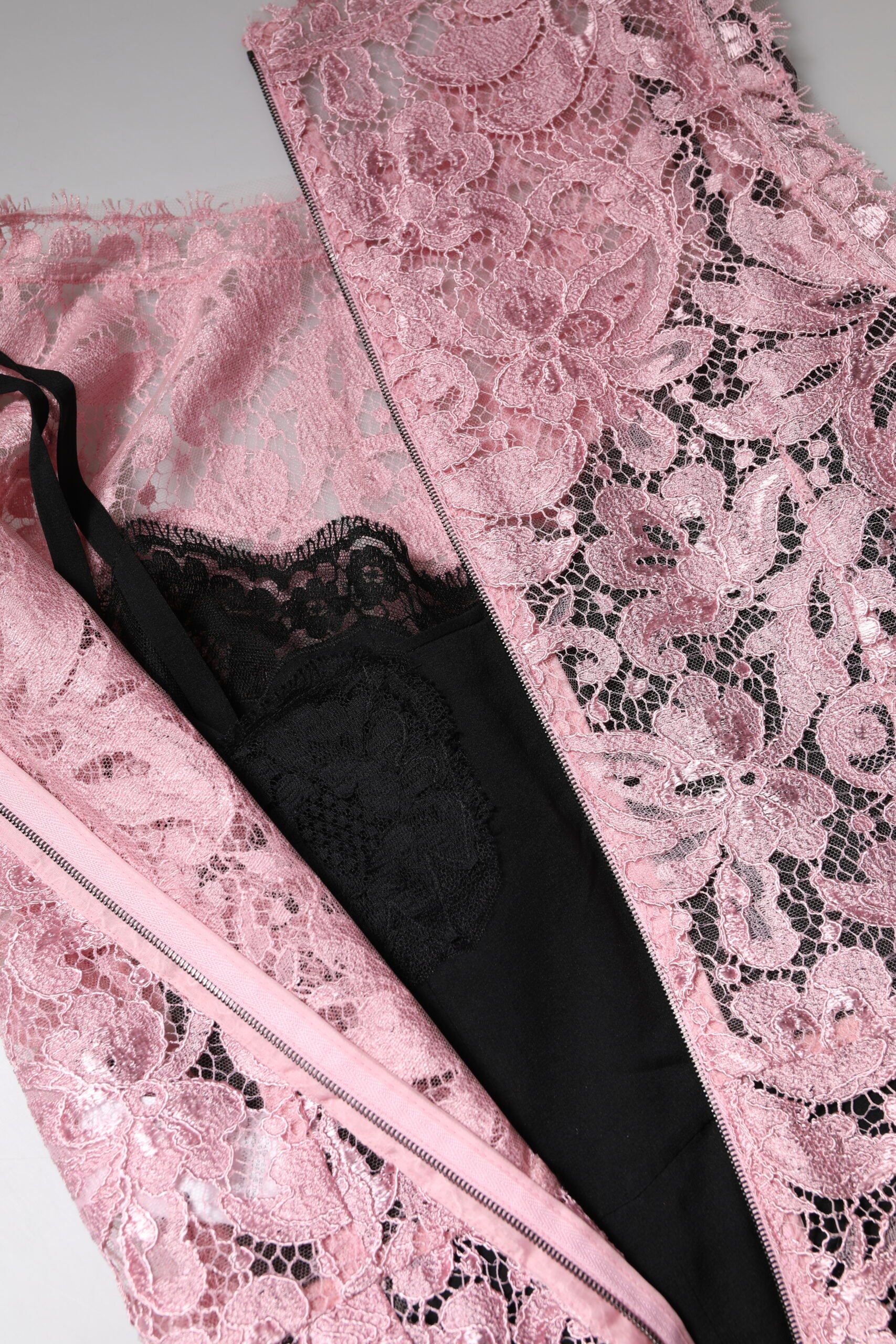 Pink Floral Lace Sleeveless Sheath Dress - ventzia