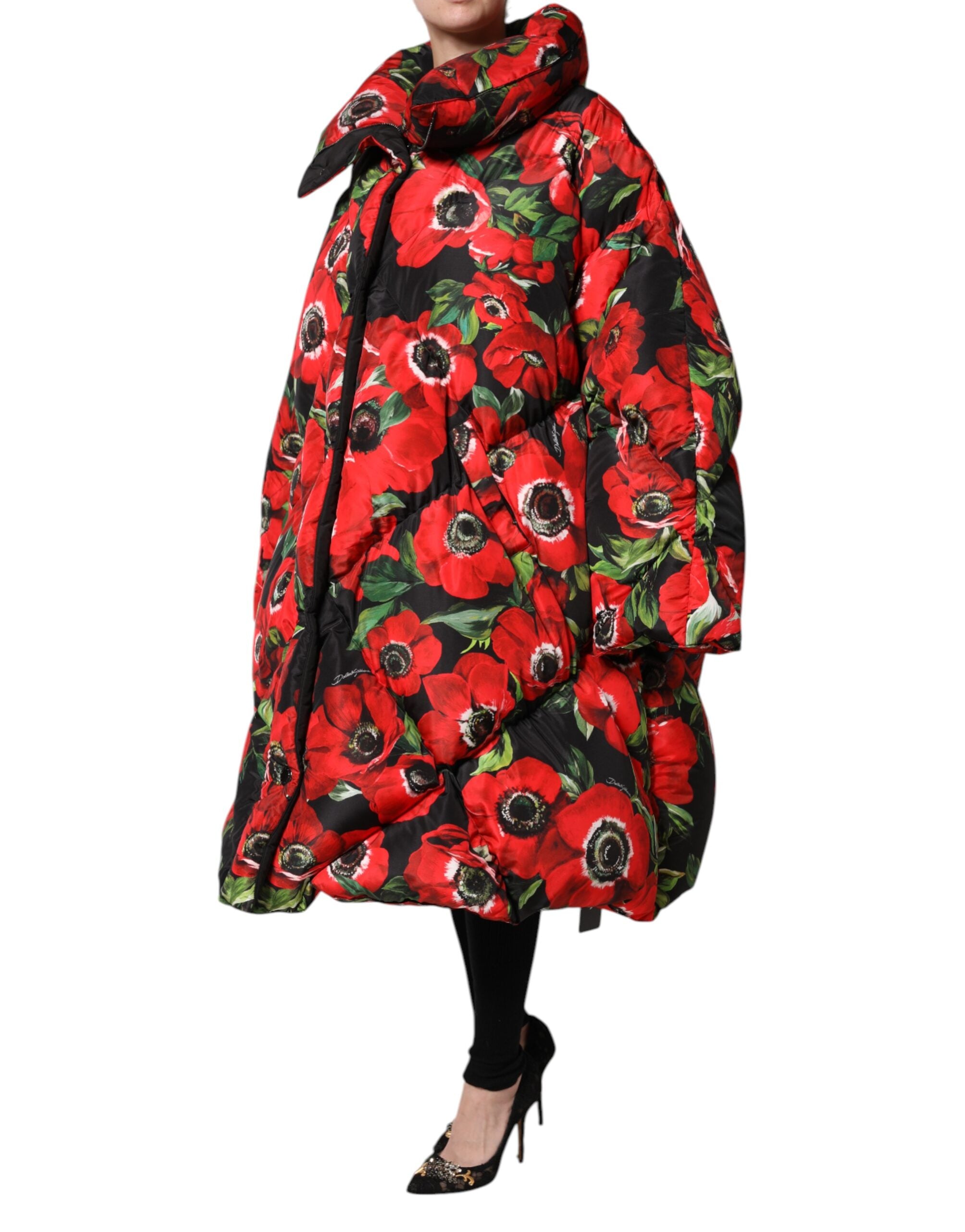 Multicolor Floral Full Zip Padded Jacket - ventzia