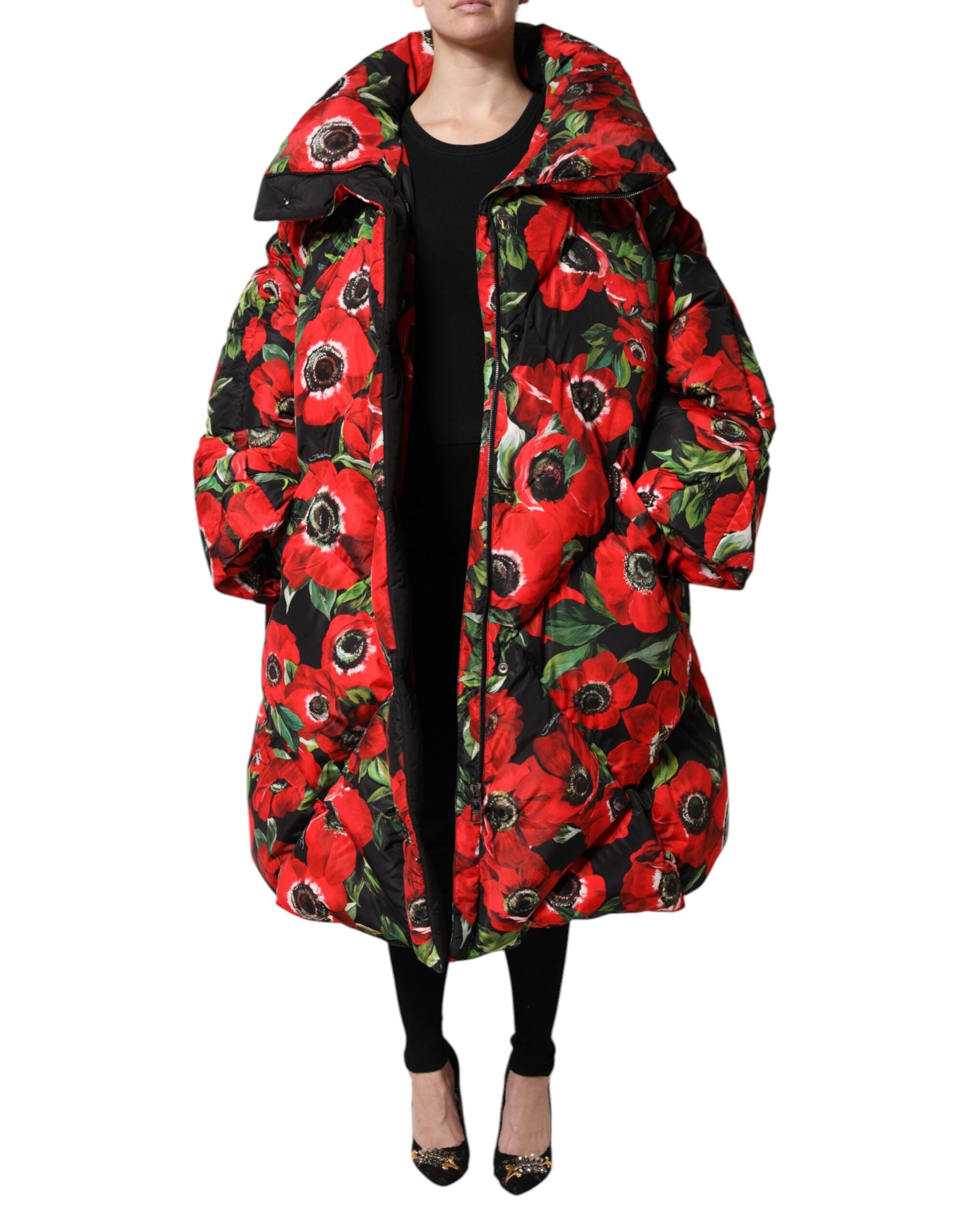 Multicolor Floral Full Zip Padded Jacket - ventzia