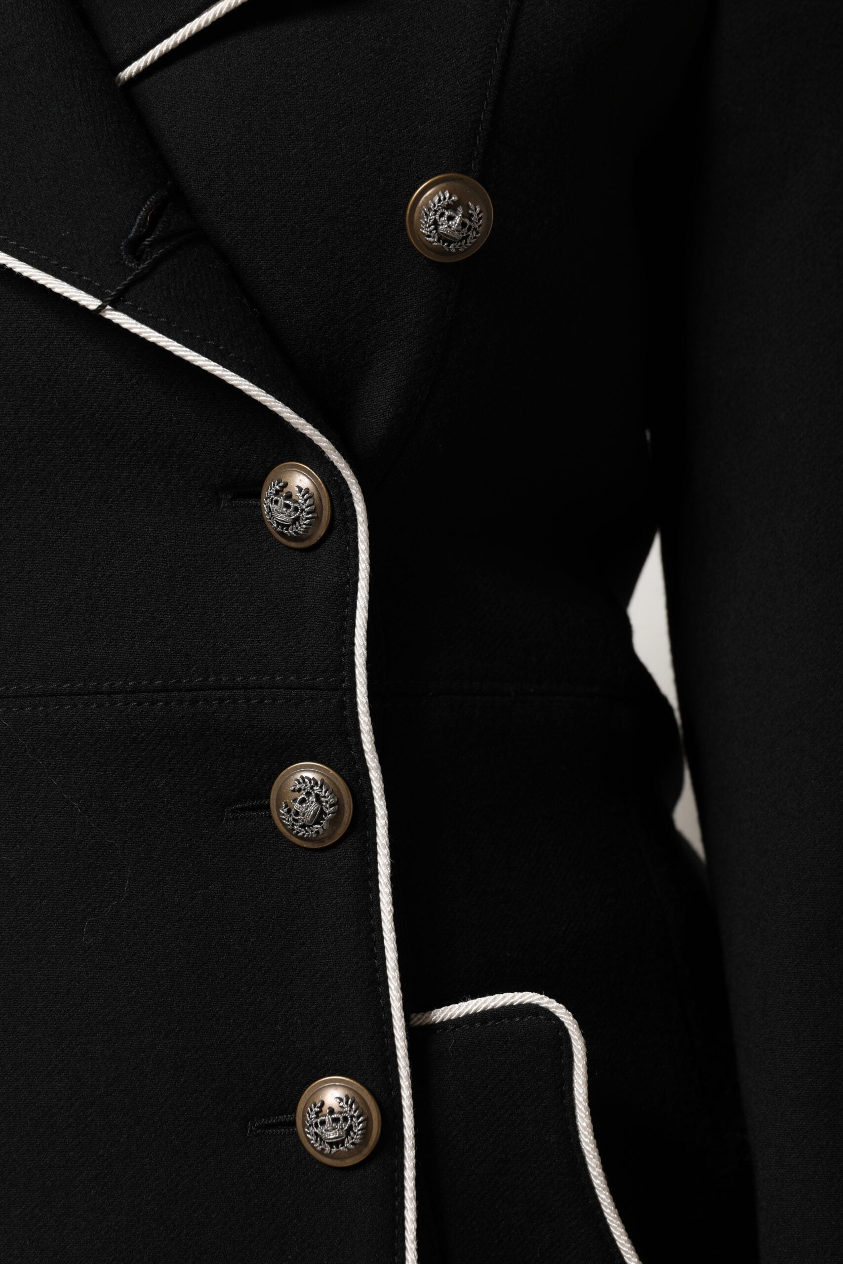 Black Wool Double Breasted Blazer Jacket - ventzia