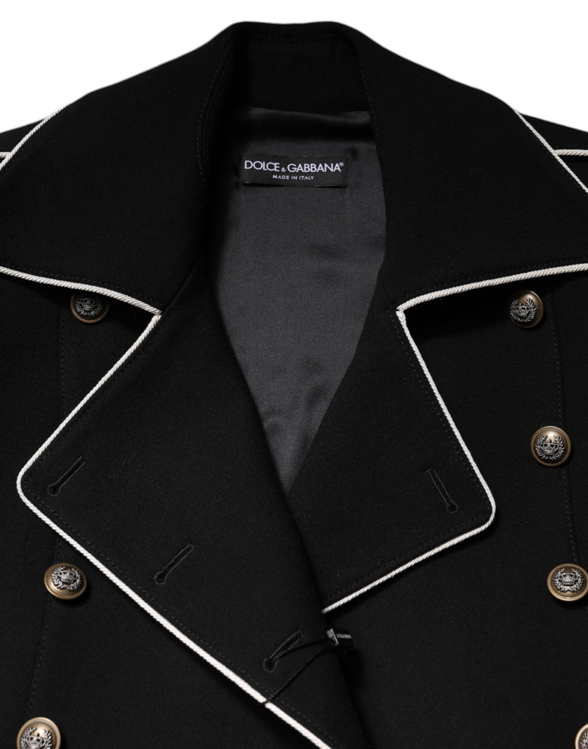 Black Wool Double Breasted Blazer Jacket - ventzia