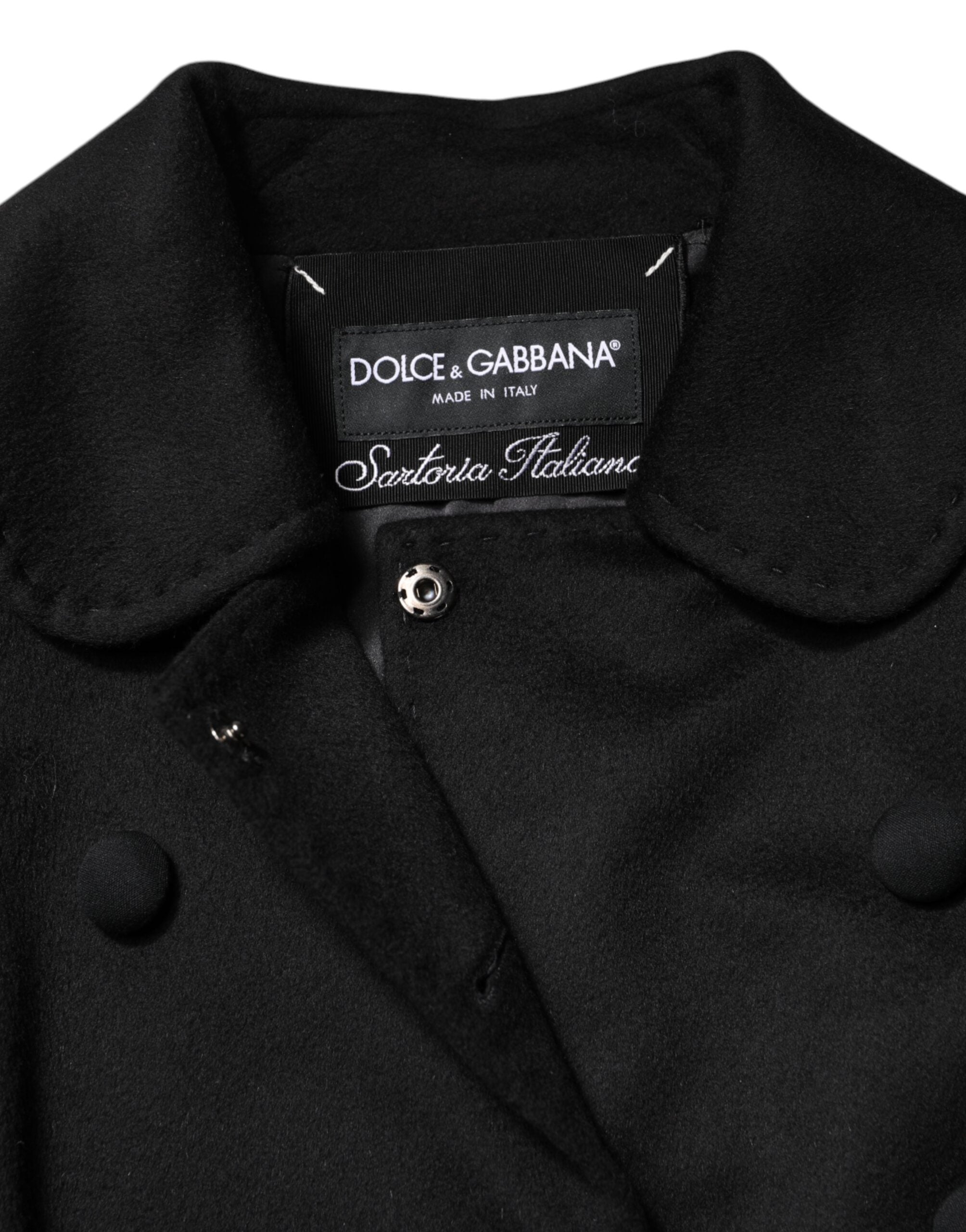 Black Wool Sartoria Italiano Blazer Jacket - ventzia