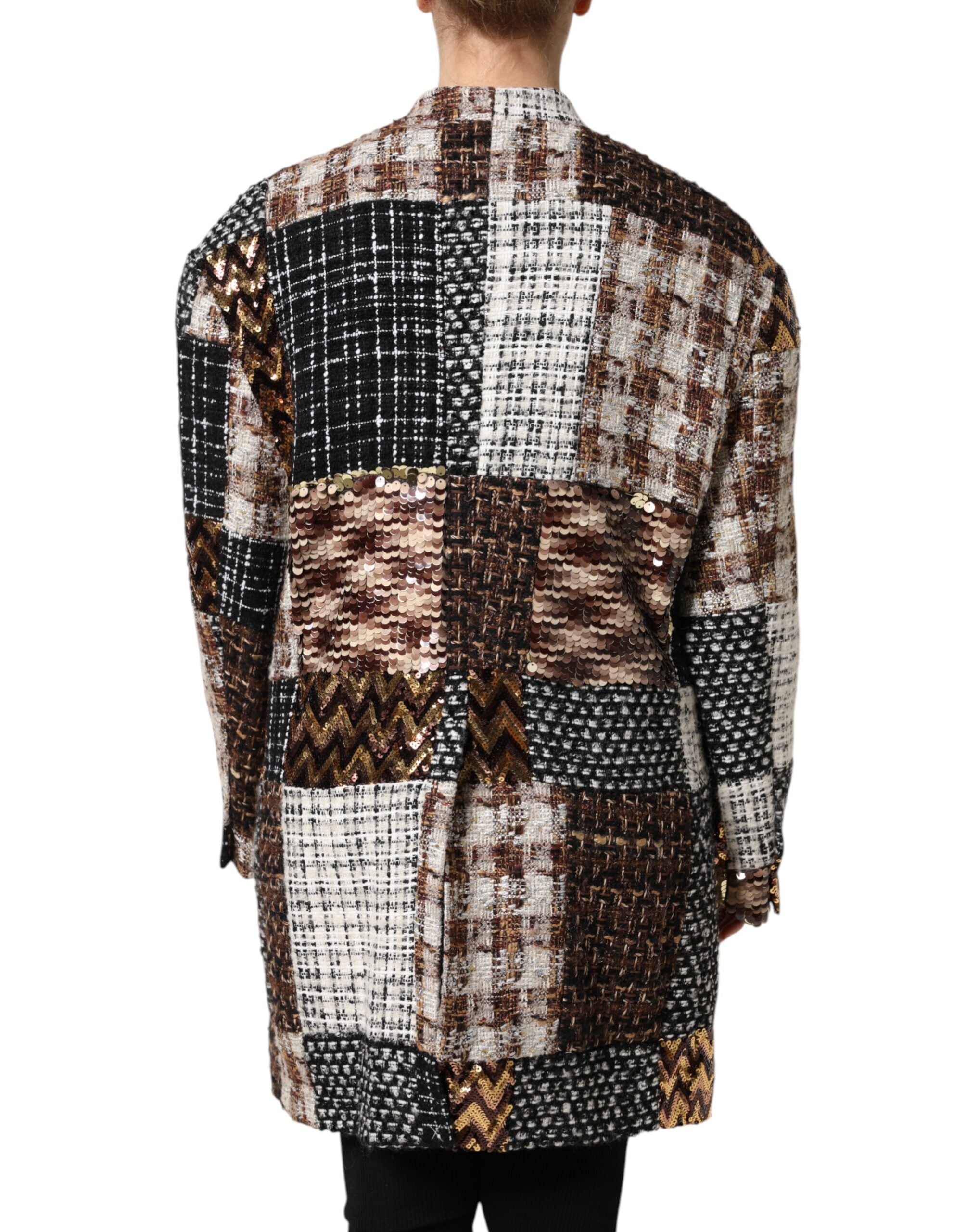 Multicolor Patchwork Button Down Jacket - ventzia