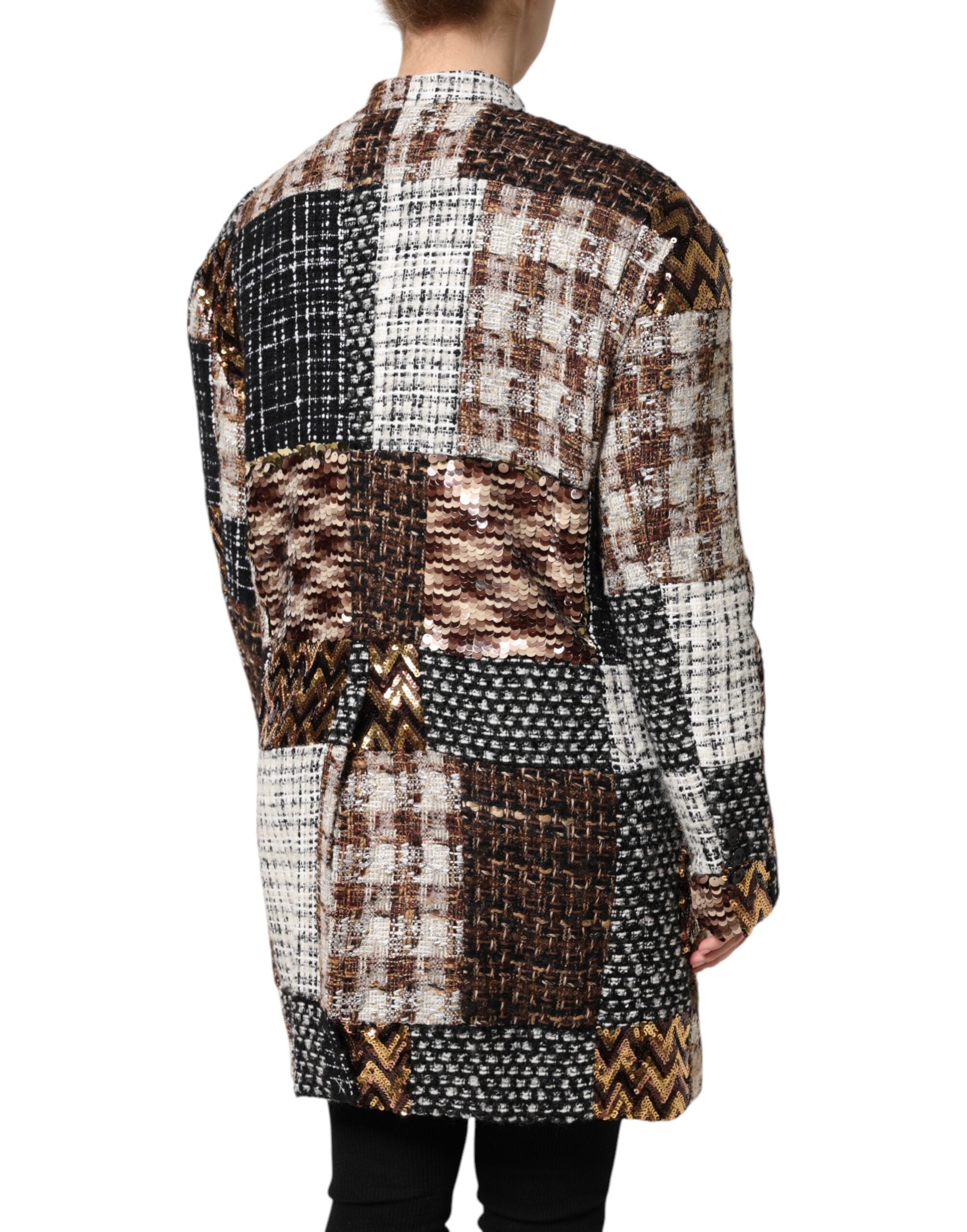 Multicolor Patchwork Button Down Jacket - ventzia