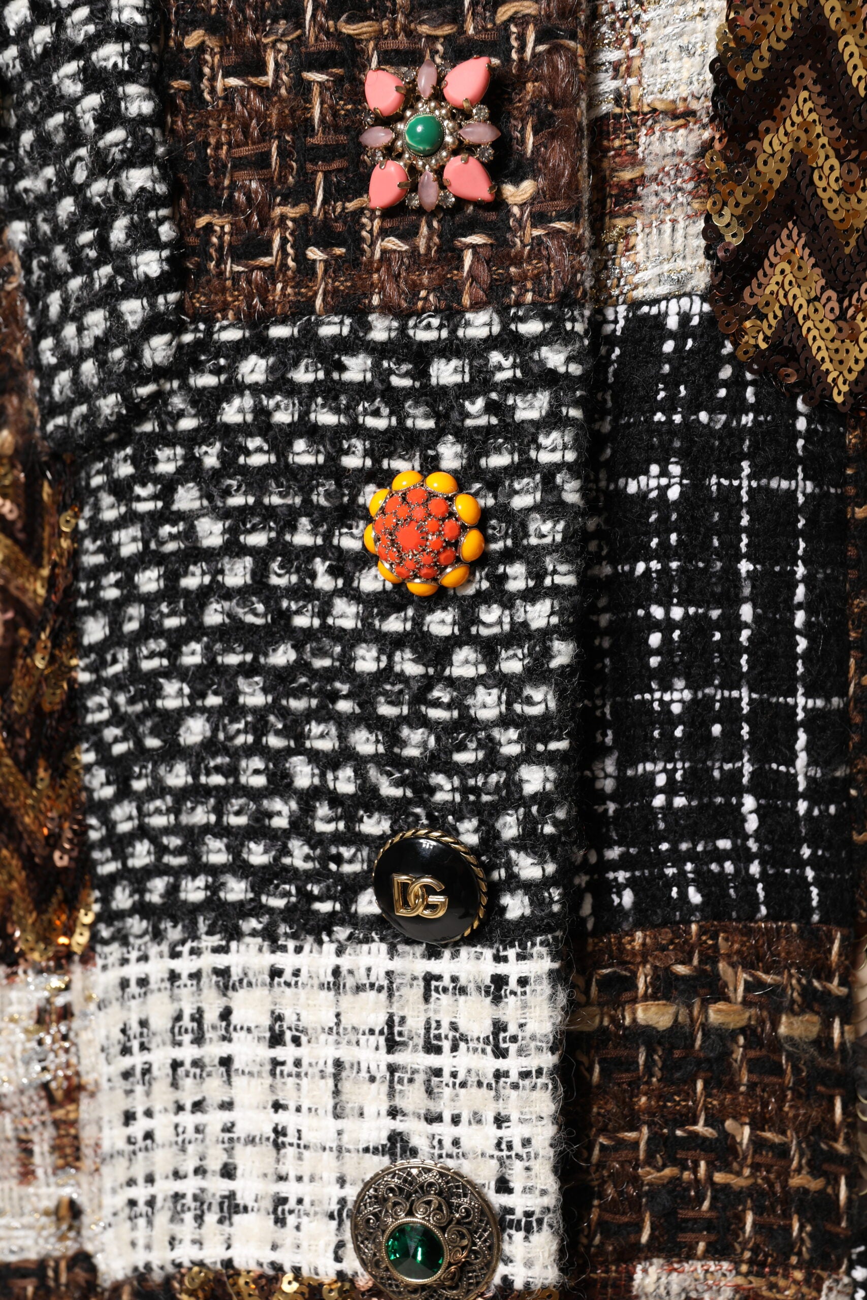 Multicolor Patchwork Button Down Jacket - ventzia