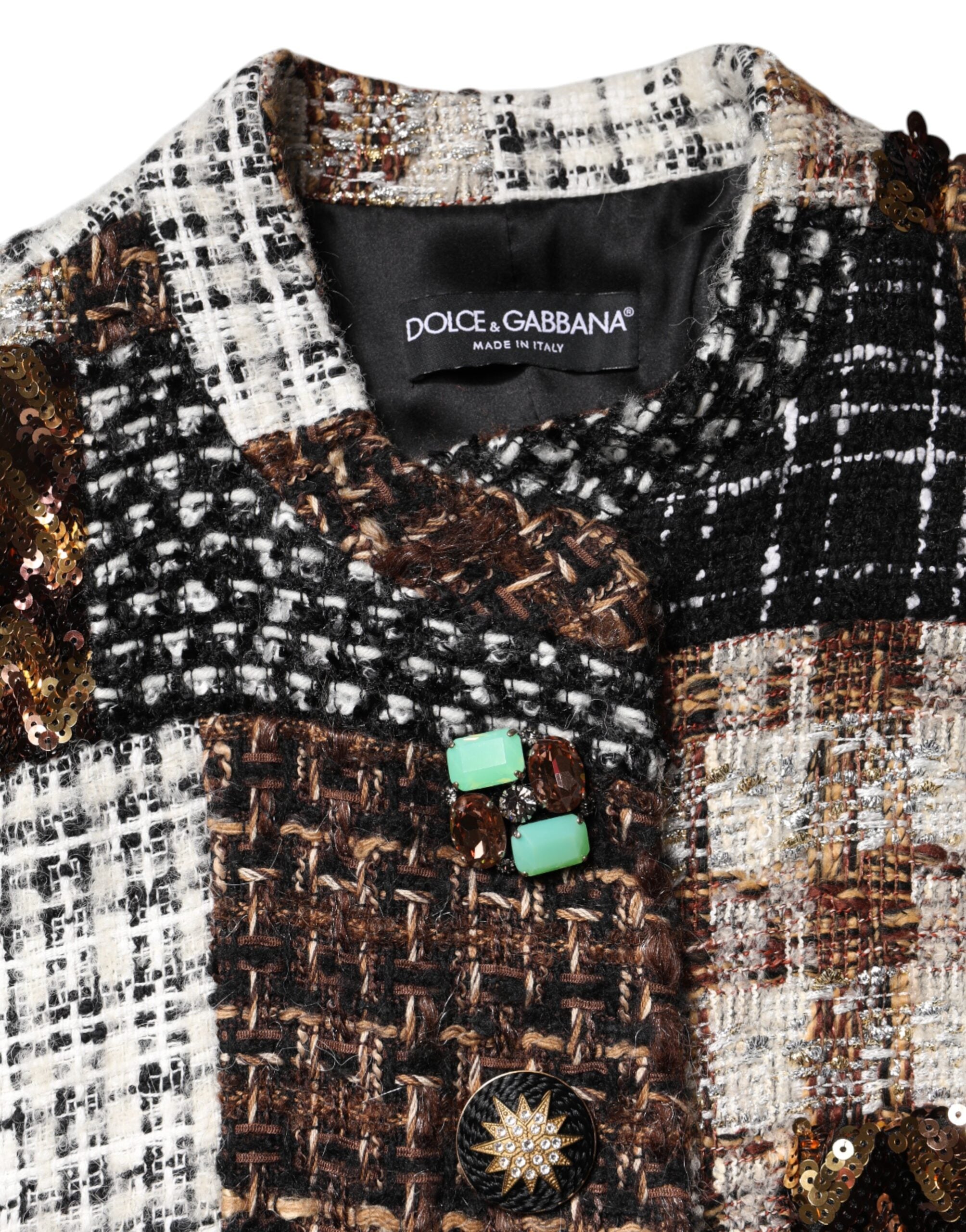 Multicolor Patchwork Button Down Jacket - ventzia
