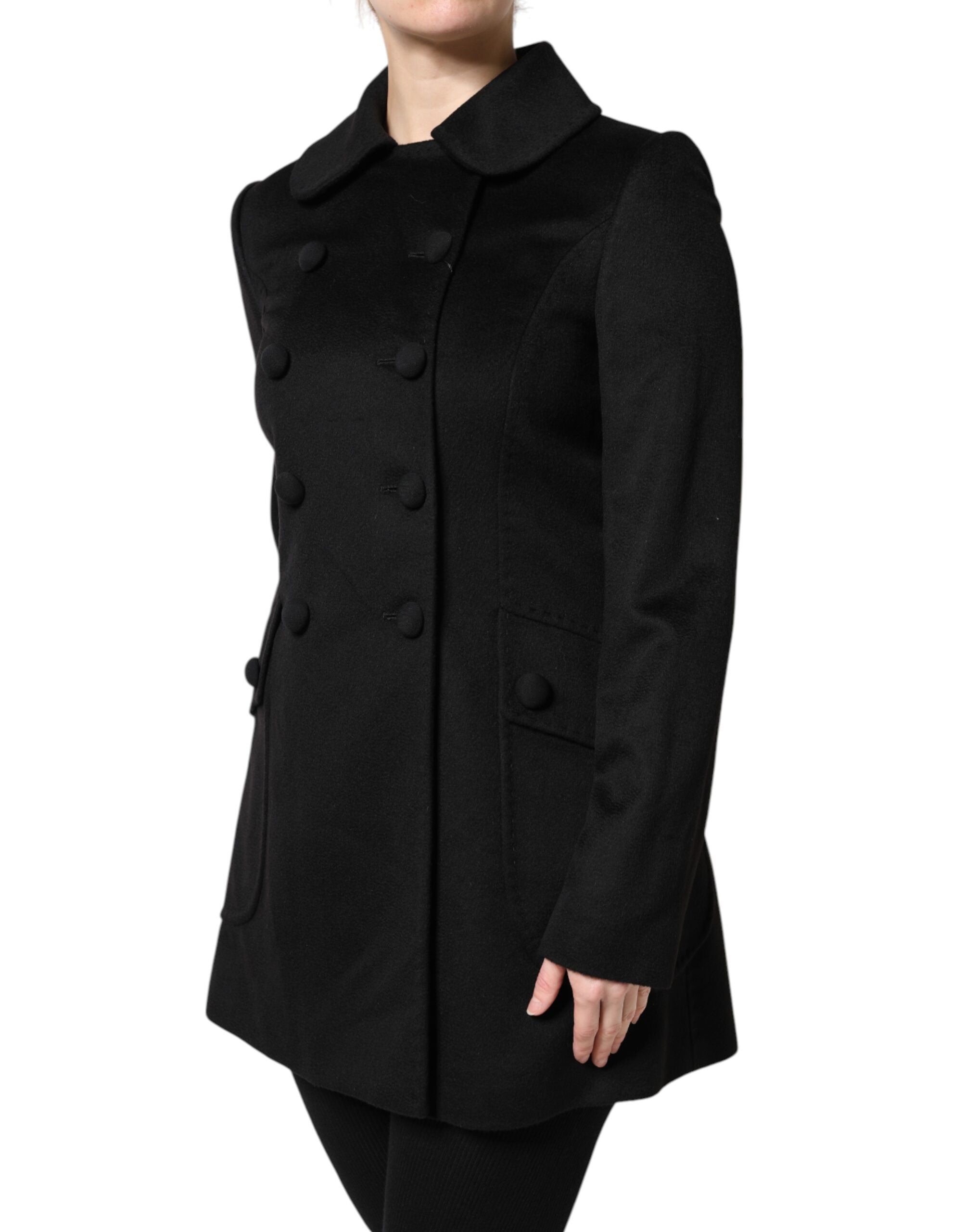 Black Wool Sartoria Italiano Blazer Jacket - ventzia