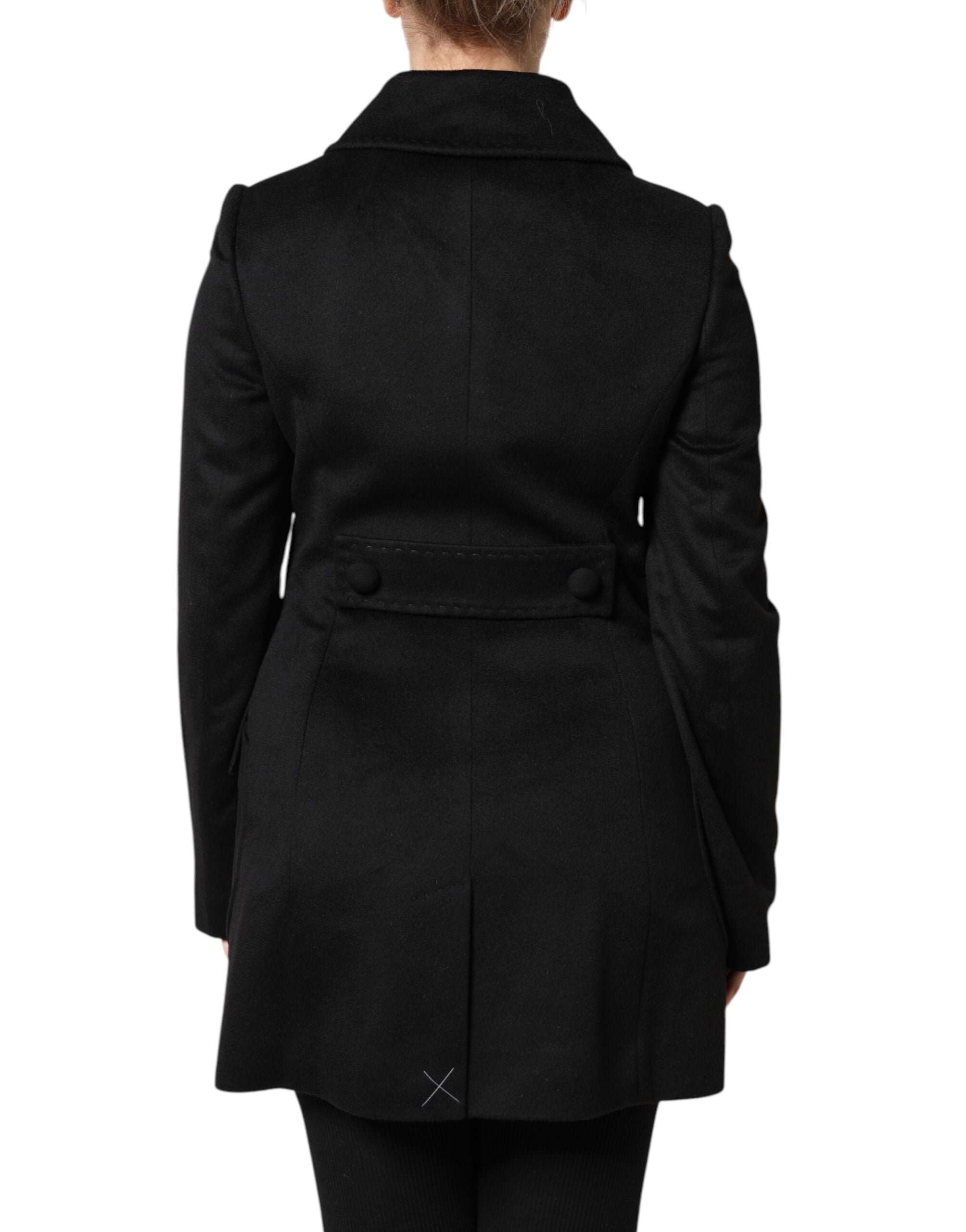 Black Wool Sartoria Italiano Blazer Jacket - ventzia