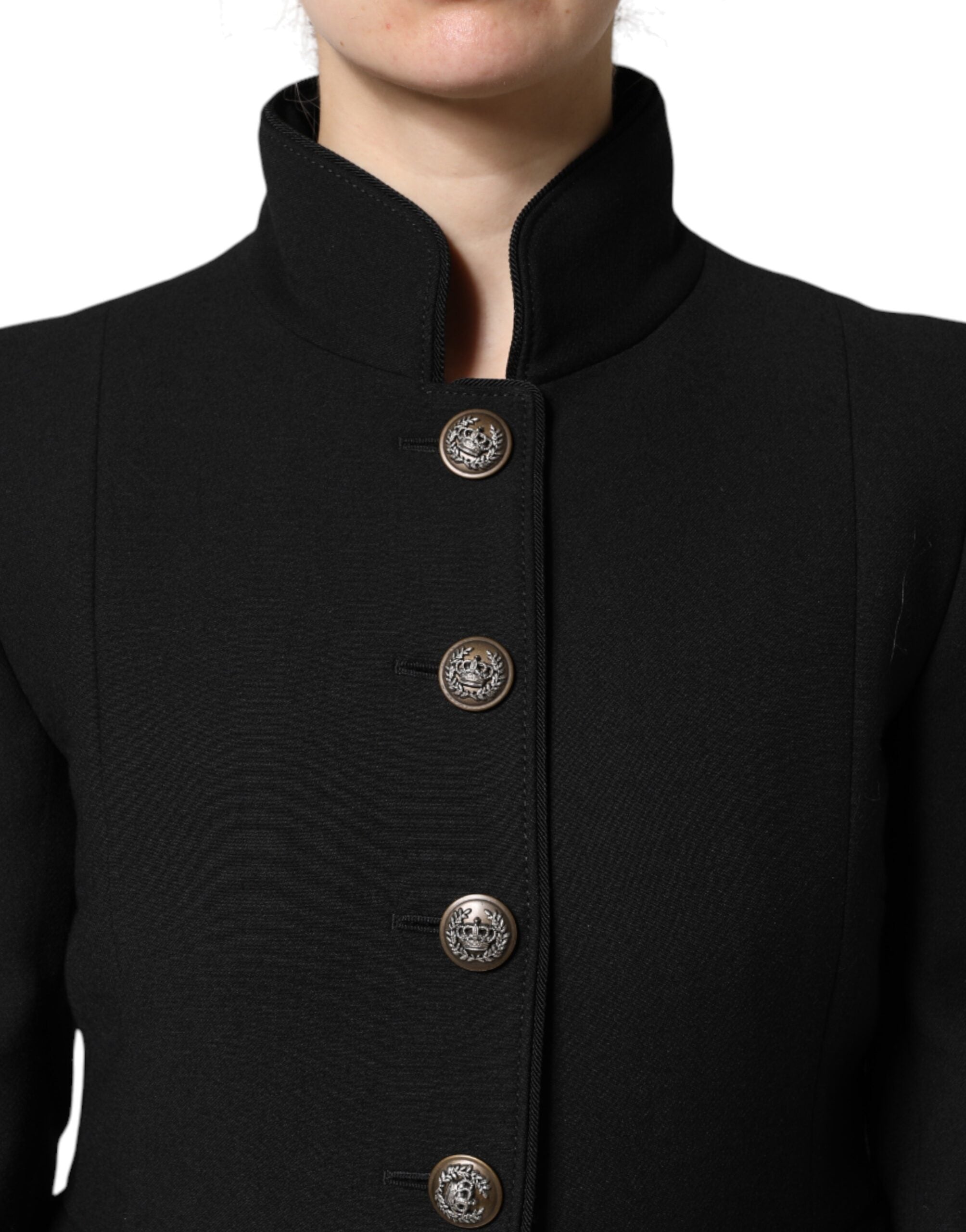 Black Wool Single Breasted Trench Coat Jacket - ventzia