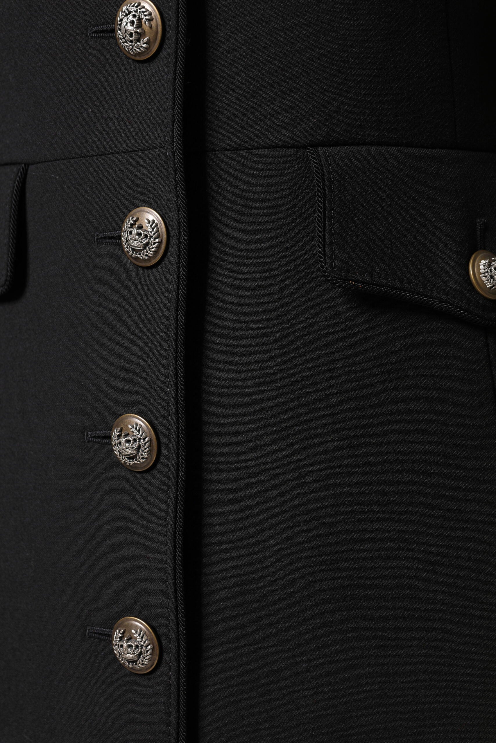Black Wool Single Breasted Trench Coat Jacket - ventzia