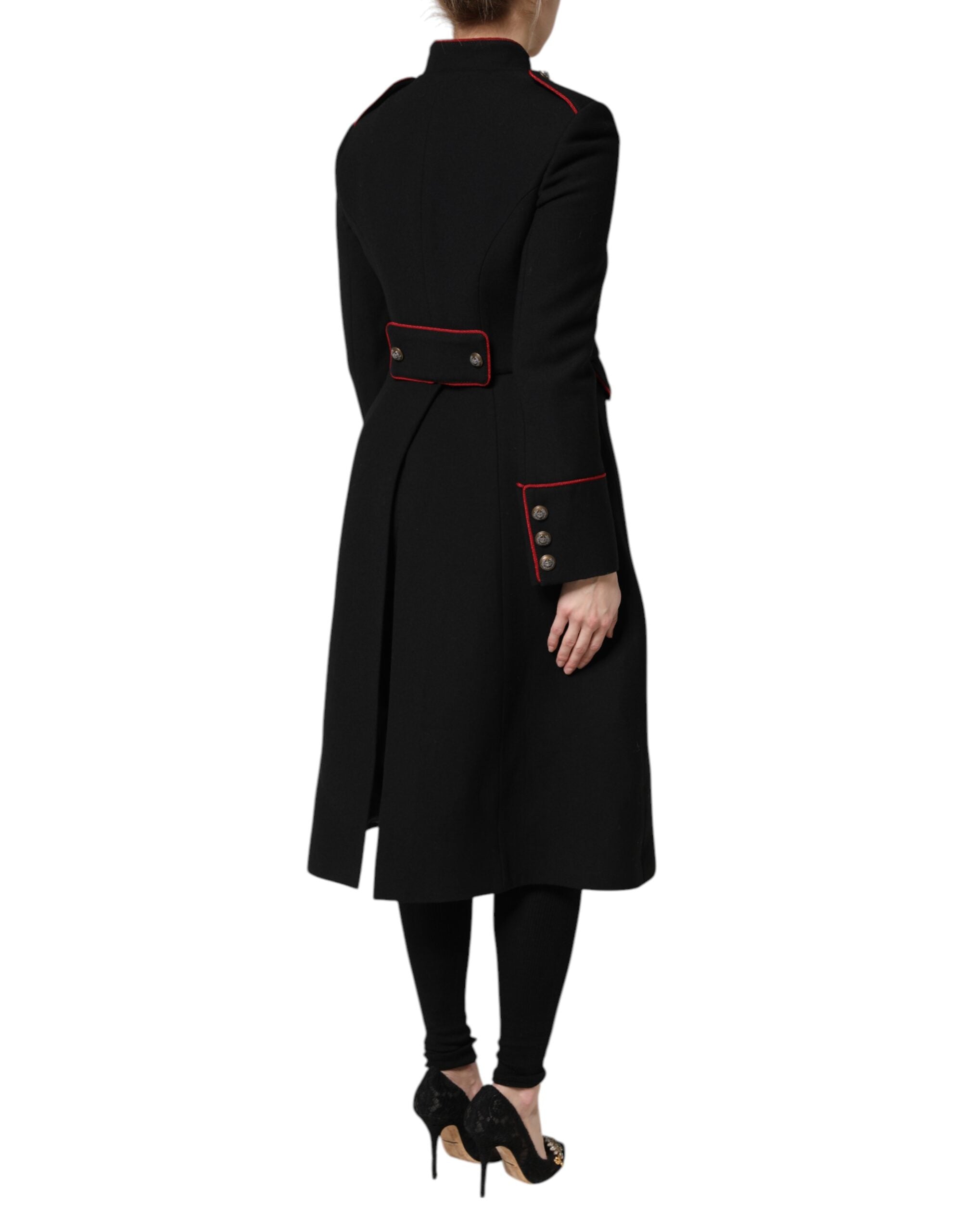 Black Wool Single Breasted Trench Coat Jacket - ventzia