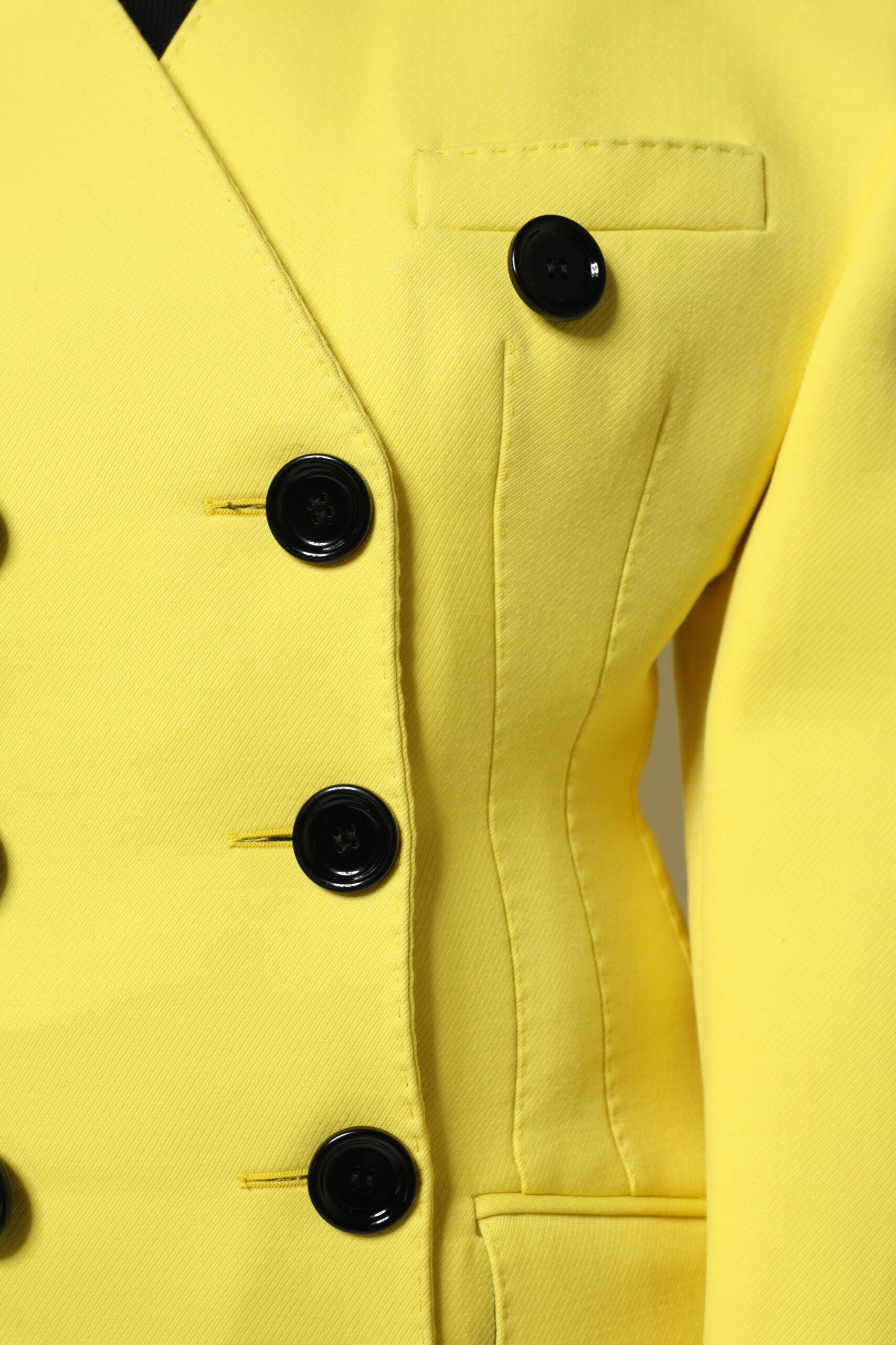 Yellow Double Breasted Trench Coat Jacket - ventzia