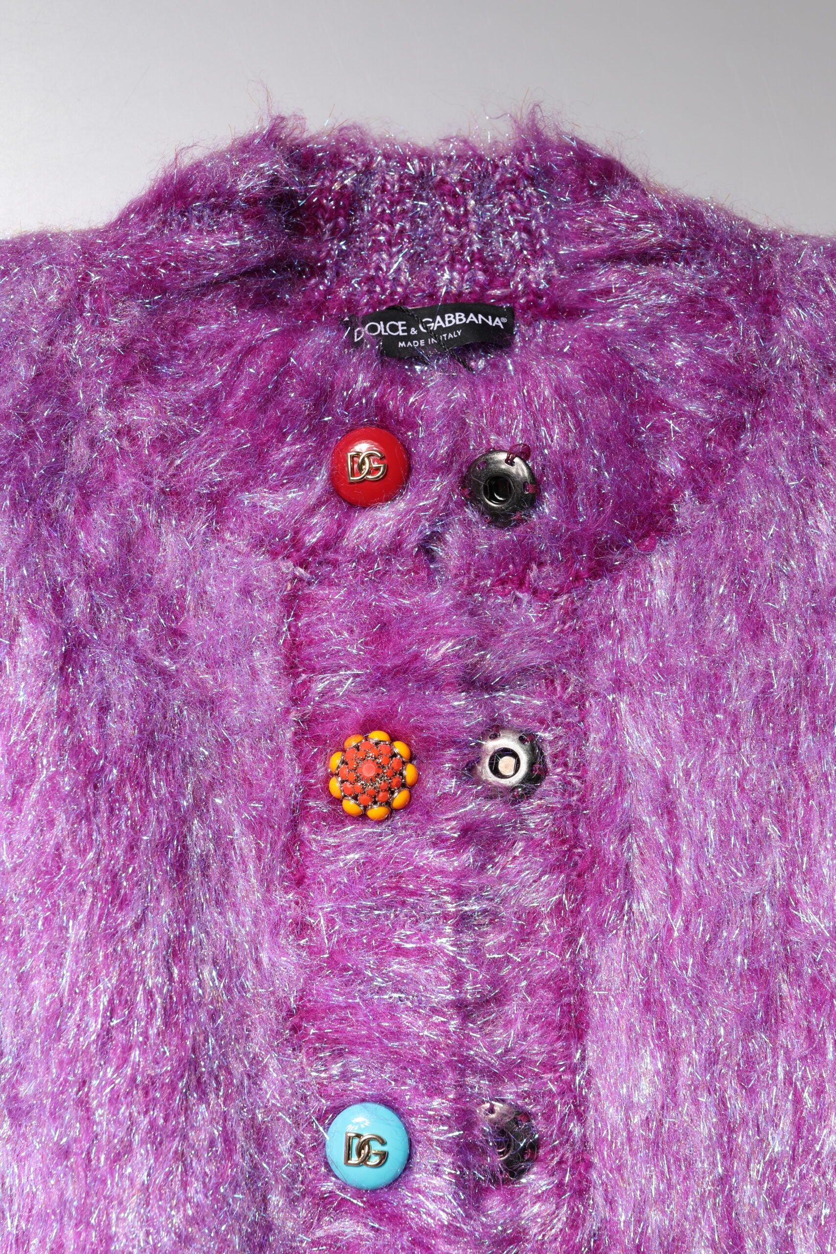 Purple Button Embellished Trench Coat Jacket - ventzia