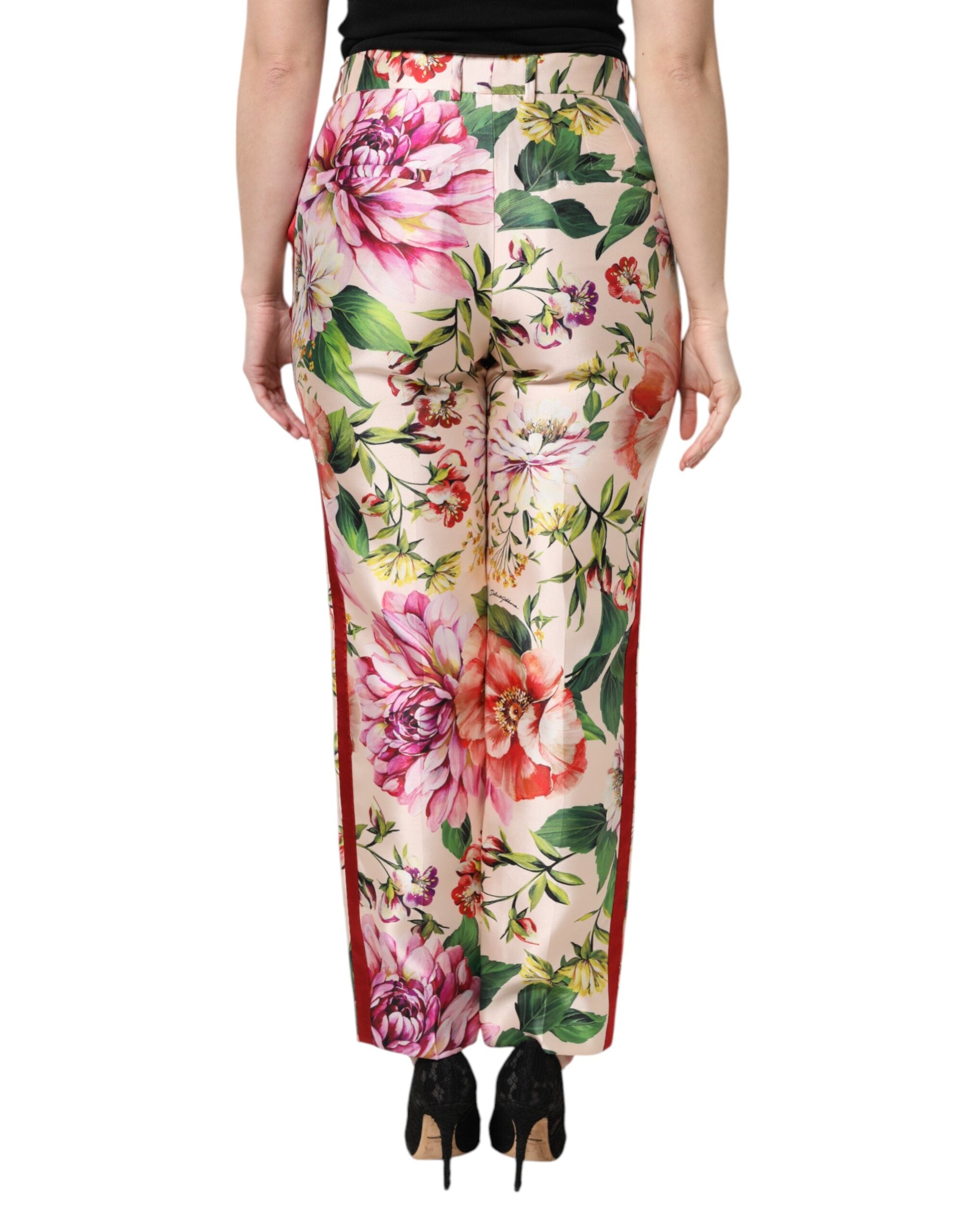 Multicolor Floral High Waist Straight Pants - ventzia