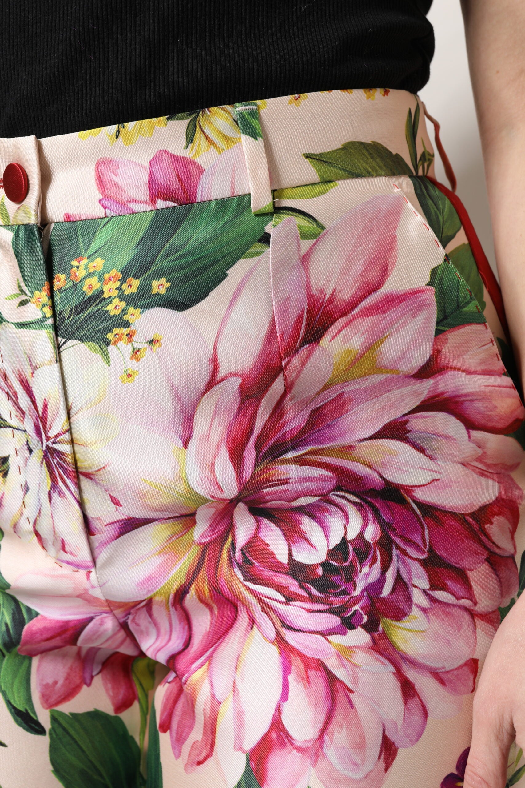 Multicolor Floral High Waist Straight Pants - ventzia