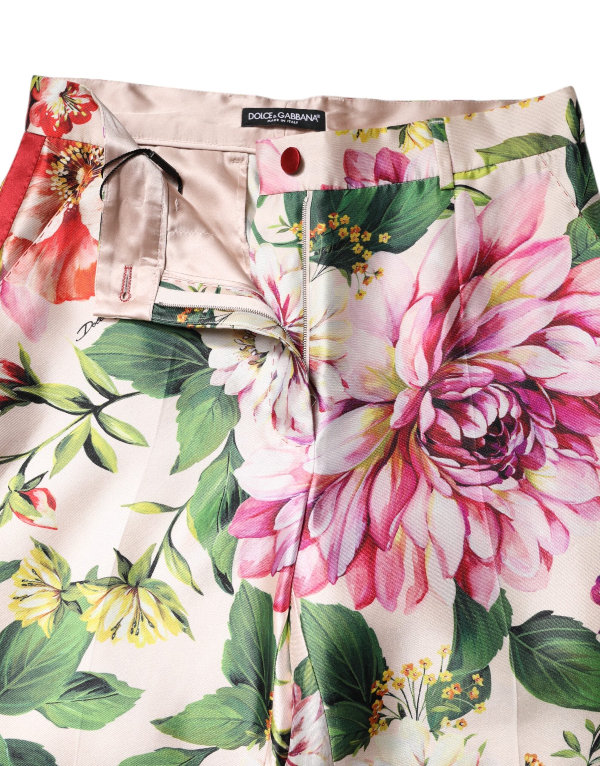 Multicolor Floral High Waist Straight Pants - ventzia
