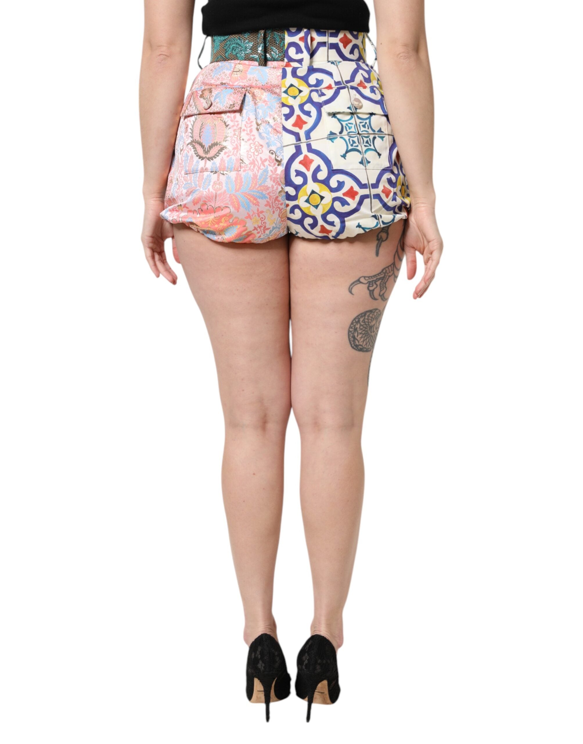 Multicolor High Waist Women Hot Pants Shorts - ventzia