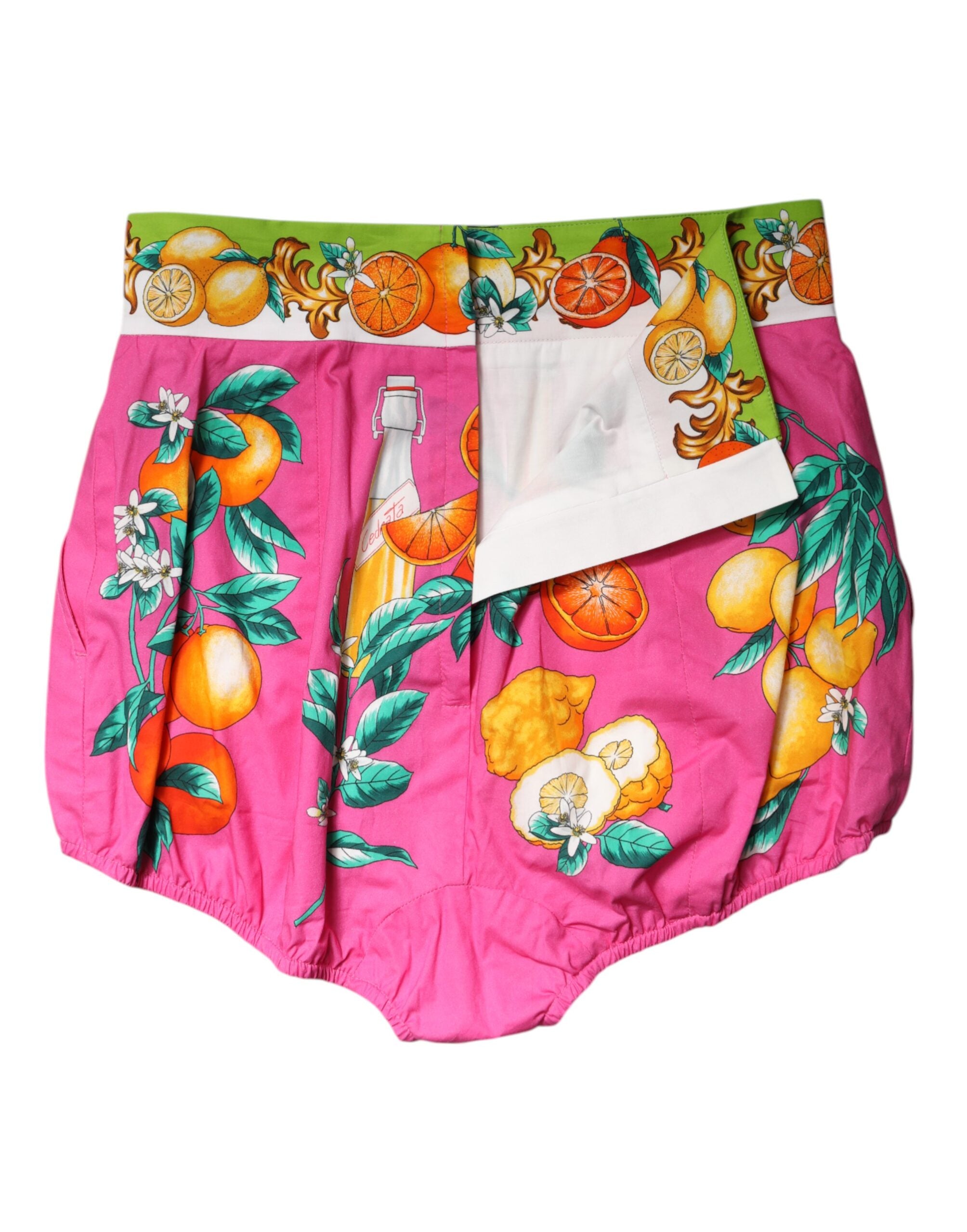 Pink Printed High Waist Hot Pants Shorts - ventzia