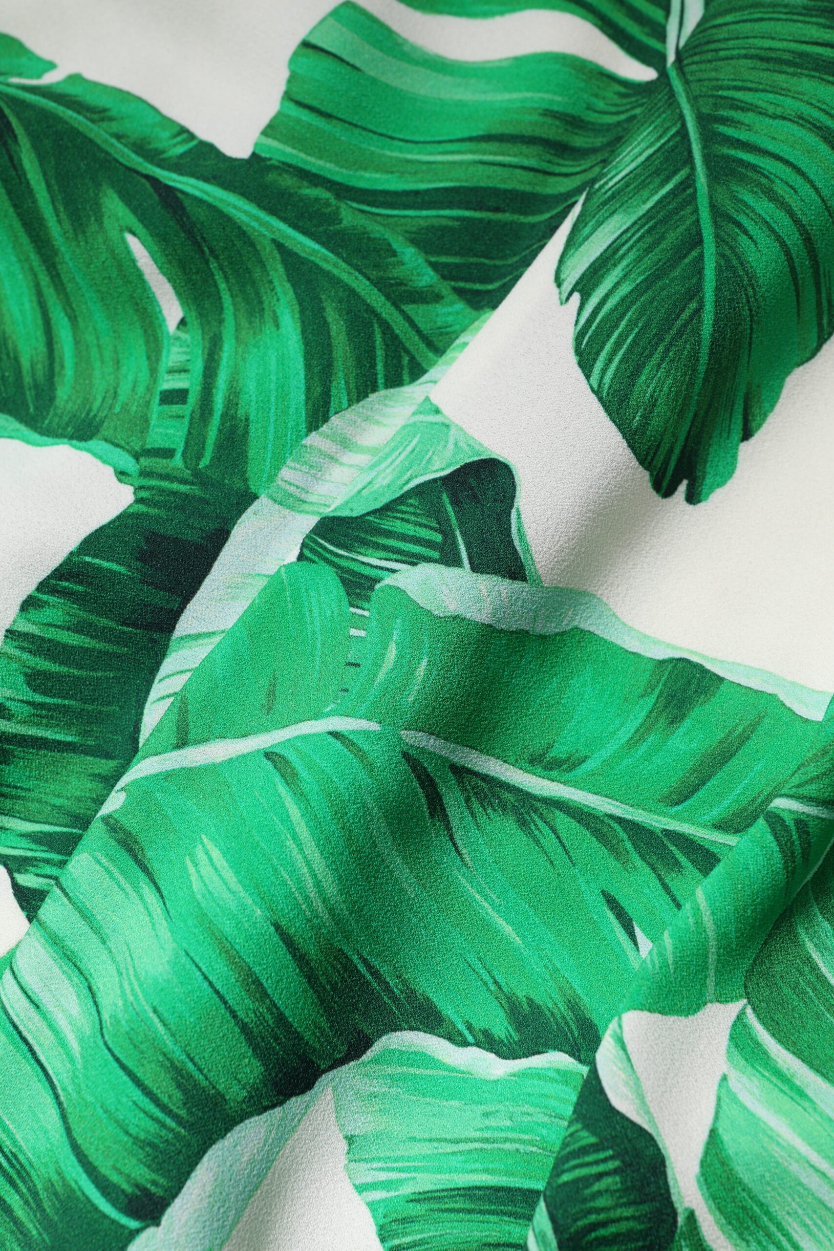 White Green Leaf High Waist Pants - ventzia