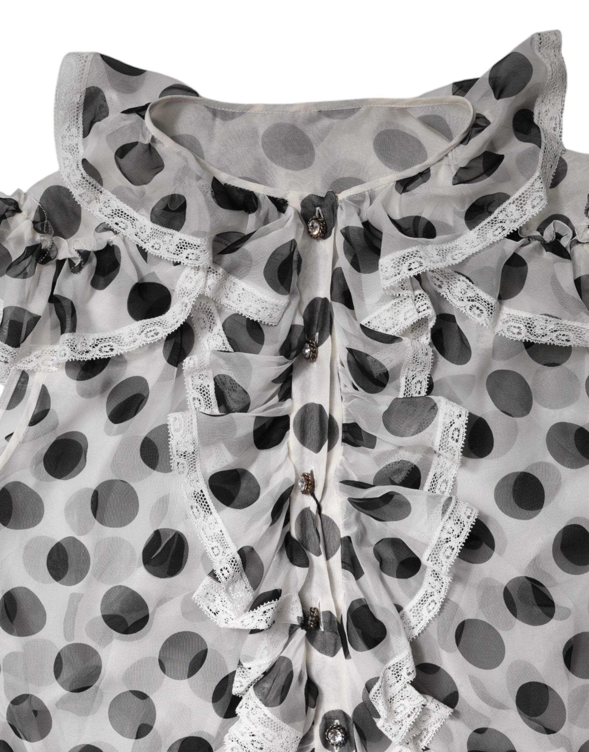White Black Polka Dot Cotton Sleeveless Top - ventzia